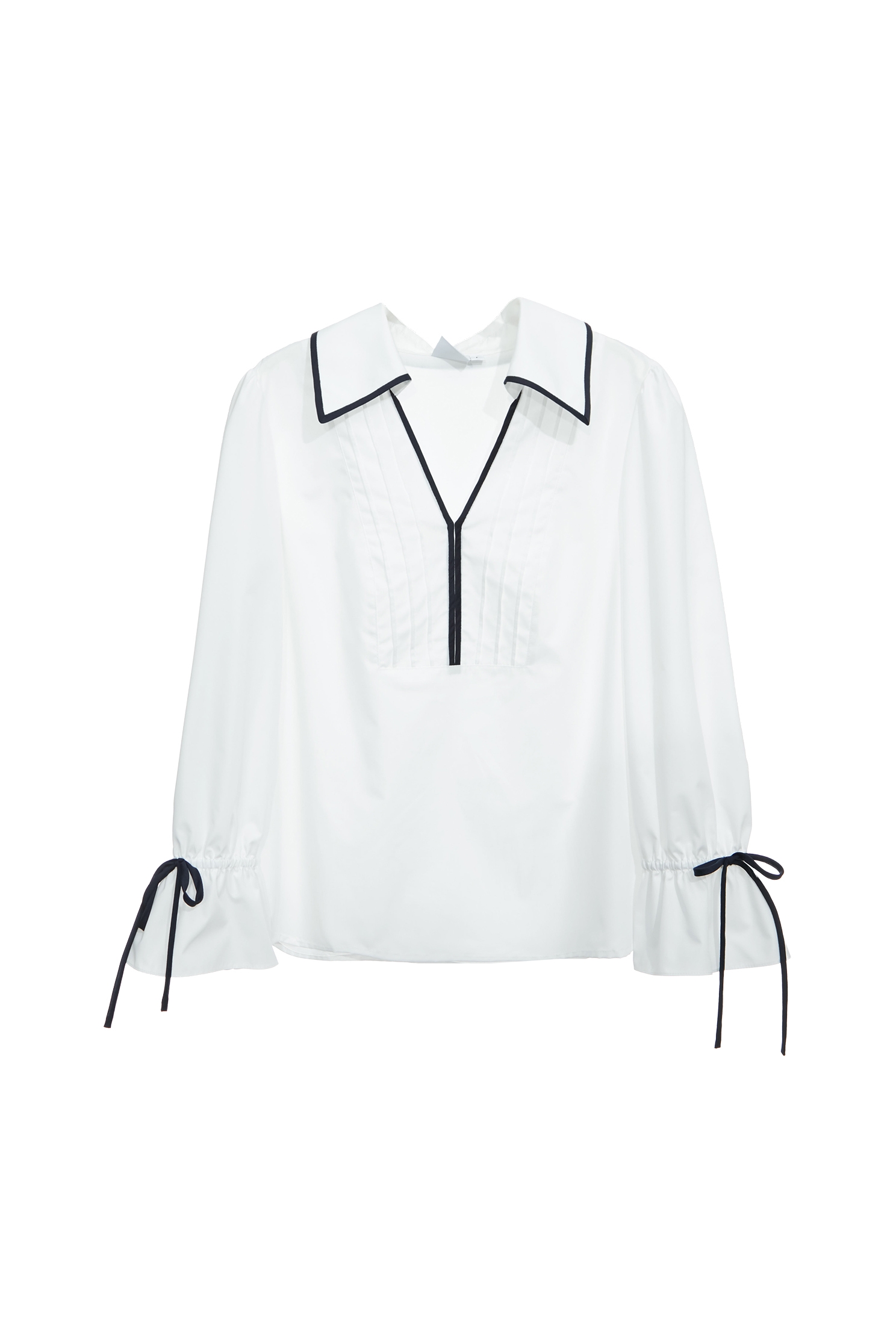 Contrast Navy Trim Detail Long Sleeve TopContrast Navy Trim Detail Long Sleeve Top,Tops,Season (SS) Look,White tops,Urban Fashion