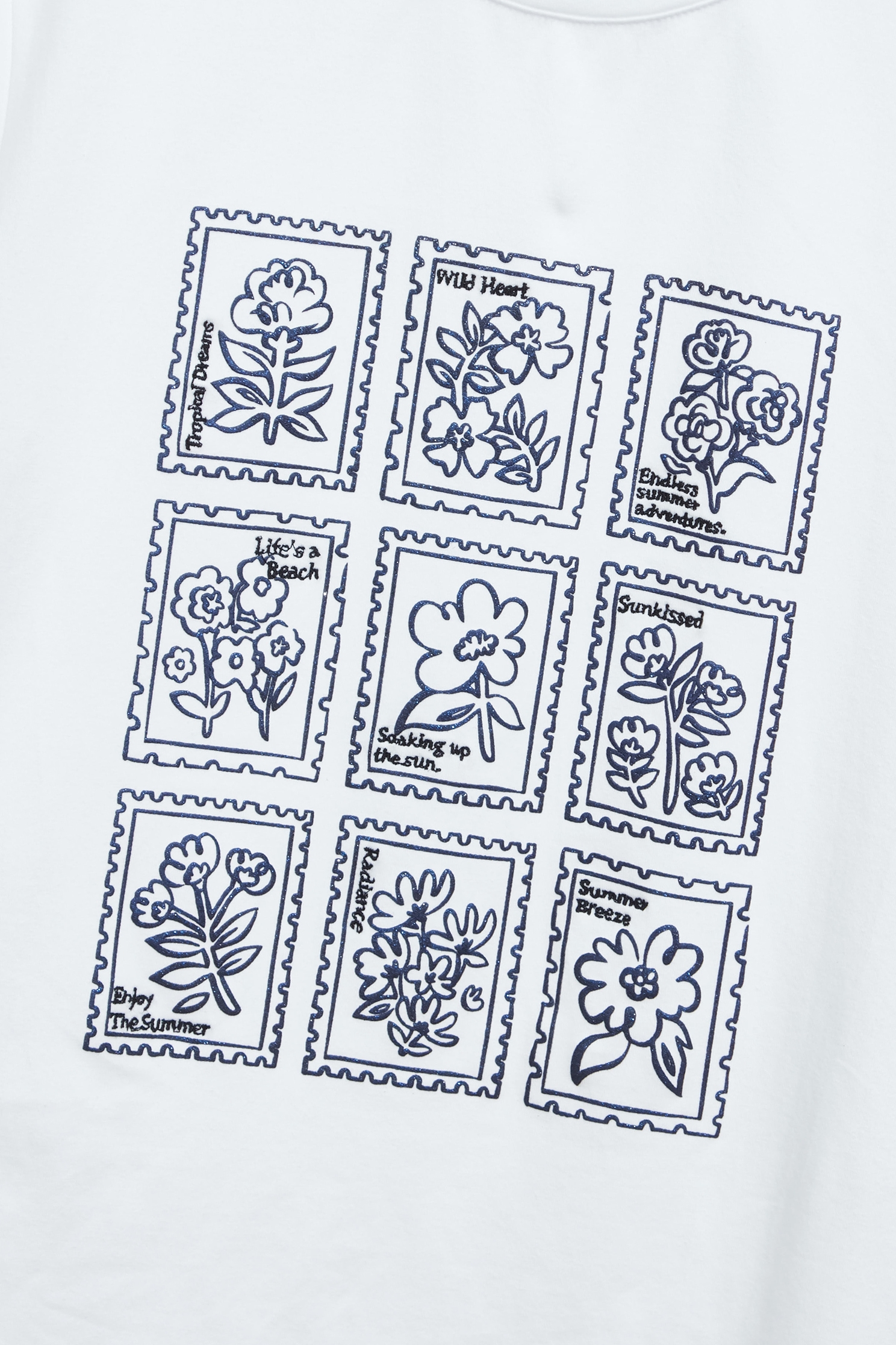 Floral Graphic Print Short Sleeve TeeFloral Graphic Print Short Sleeve Tee,T-shirts,Tops,Embroidered,Season (SS) Look,White tops,Cotton,Knitted