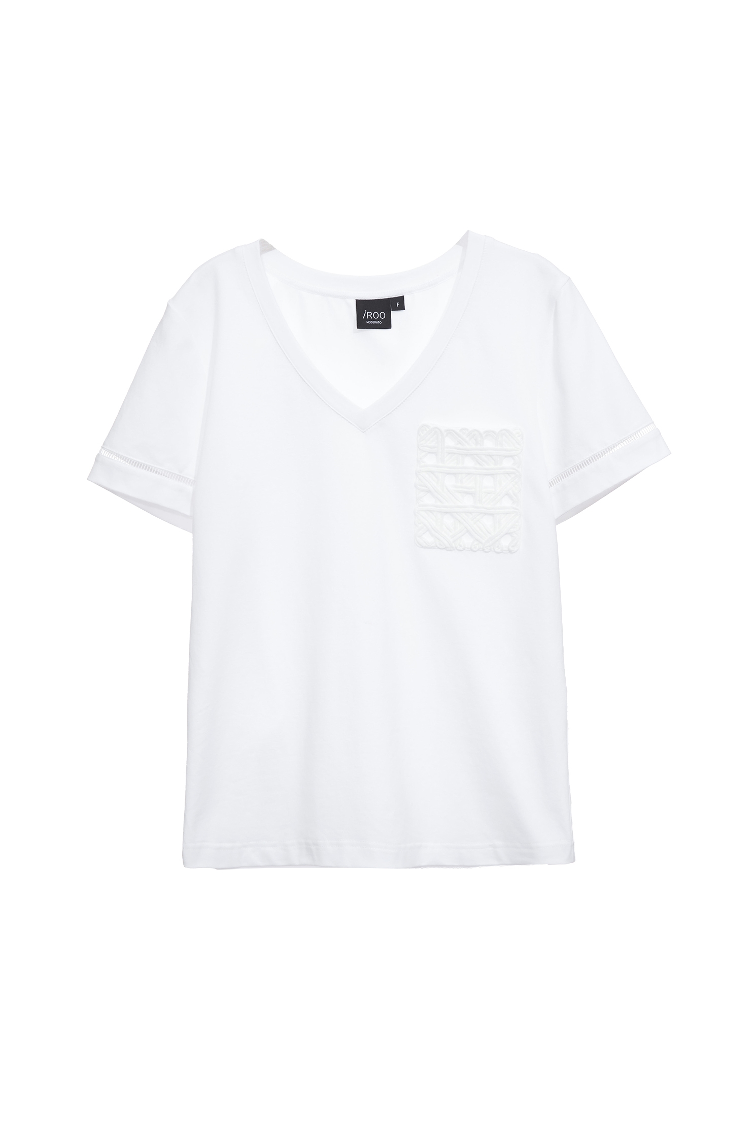 Weaved Pocket Detail Short Sleeve TeeWeaved Pocket Detail Short Sleeve Tee,T-shirts,Tops,Season (SS) Look,White tops,Cotton