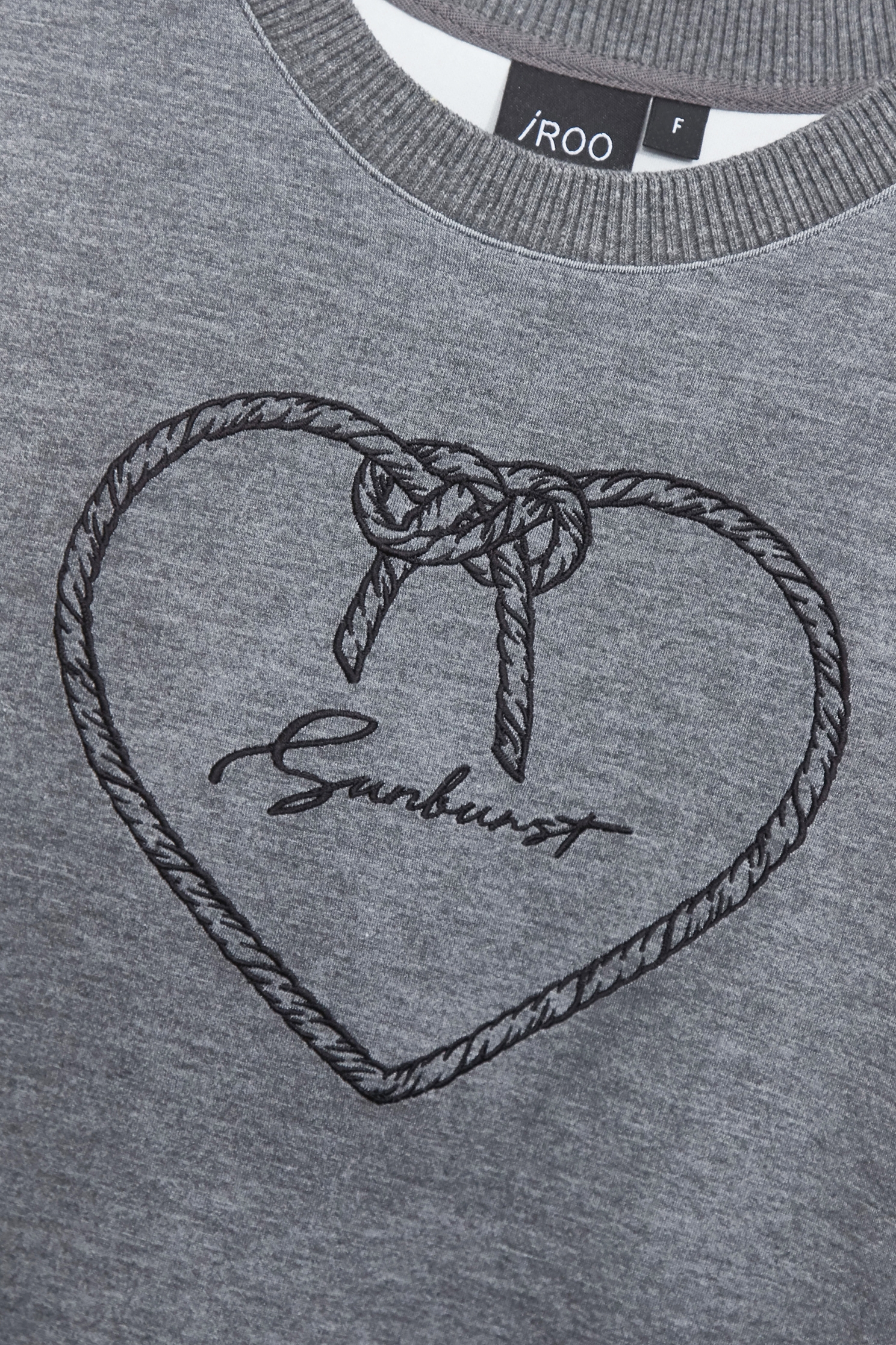 Heart Embroidery Graphic Grey TeeHeart Embroidery Graphic Grey Tee,T-shirts,Tops,Season (SS) Look,Embroidered