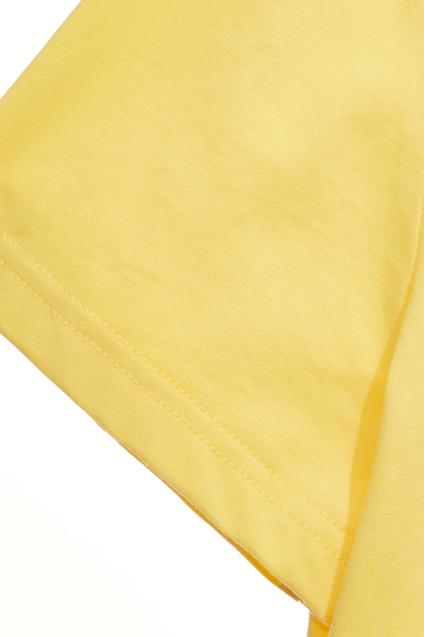 Contrast Rib Neckline Yellow TeeContrast Rib Neckline Yellow Tee,T-shirts,Tops,Season (SS) Look,Cotton,Embroidered