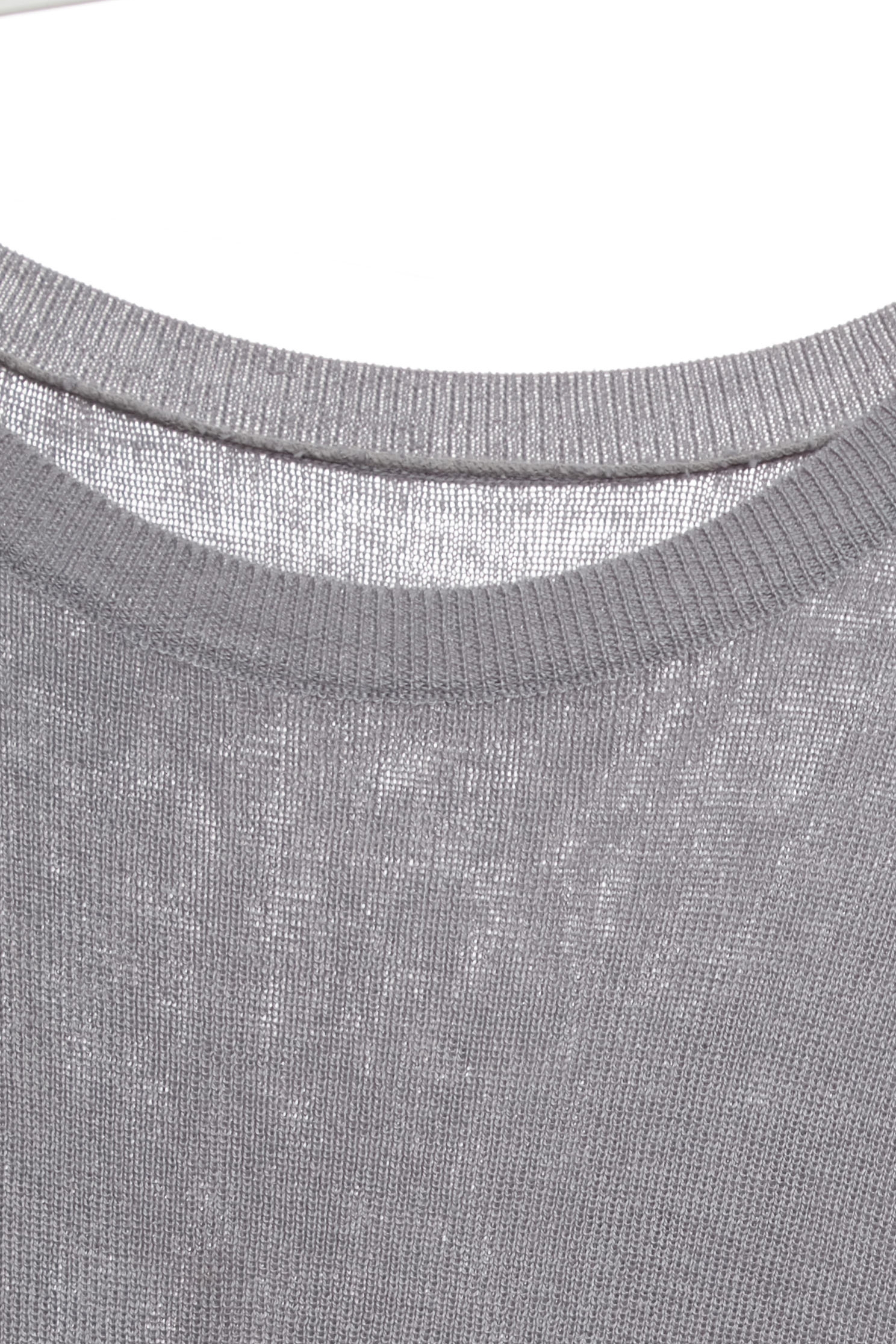 Knit With Woven Mix Fabric Grey TopKnit With Woven Mix Fabric Grey Top,Tops,Season (SS) Look,Knitted