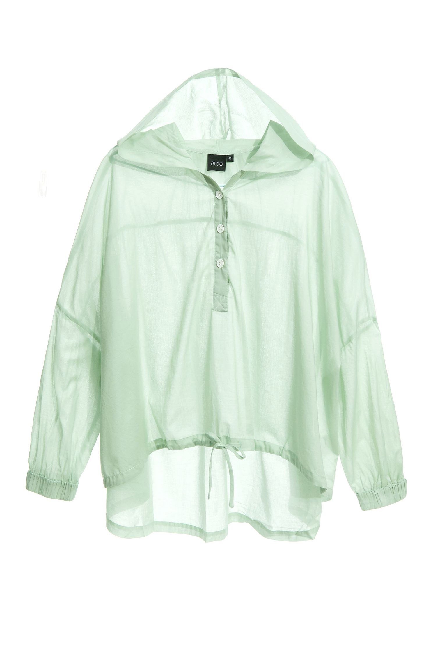 Oversize Short Long Hem Light Green TopLight green design top,Tops,Round neck tops,Season (SS) Look,Season (AW) Look,Blouses