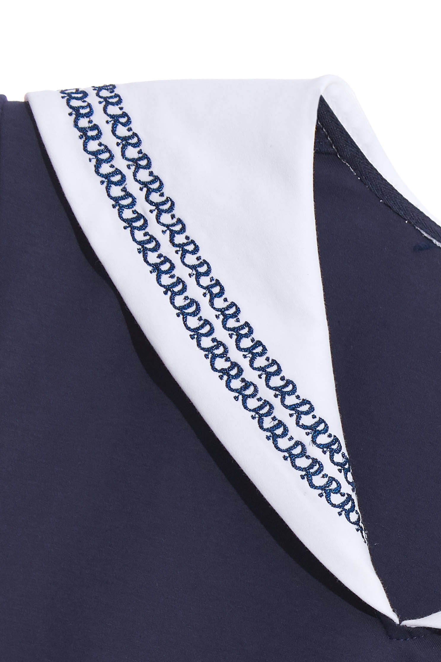 Navy collar embroidered edge topNavy collar embroidered edge top,T-shirts,Tops,Embroidered,Season (SS) Look,comfotism