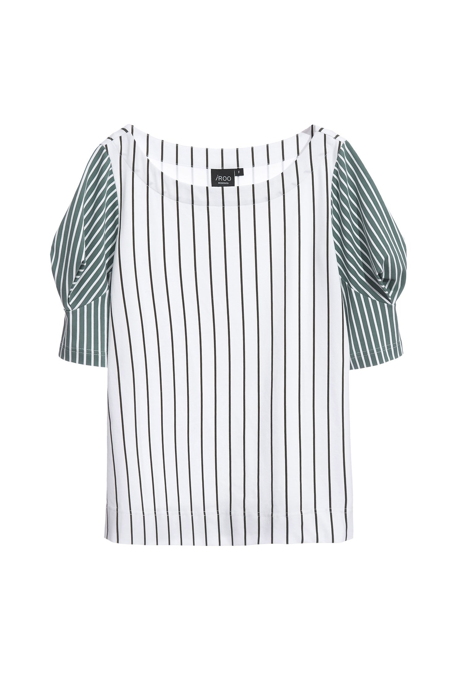 Stripe Top With Origami Sleeve DetailStriped print T-shirt,T-shirts,T-shirts,Tops,Round neck tops,Season (SS) Look,Stripe,comfotism