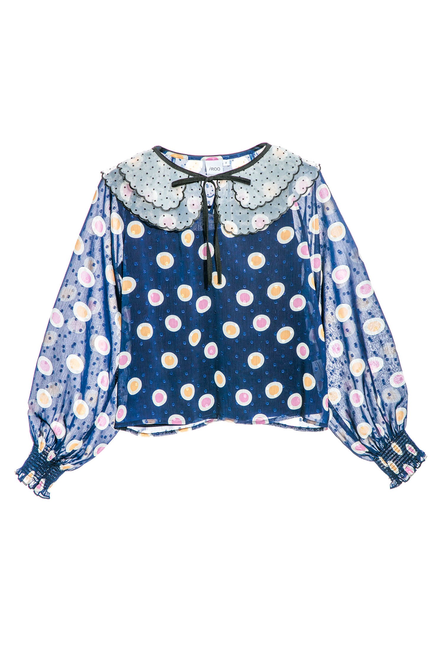 Colourful Dotted Print Chffon BlouseChiffon top with vintage colored dot,Tops,Season (SS) Look,Chiffon,Chiffon tops