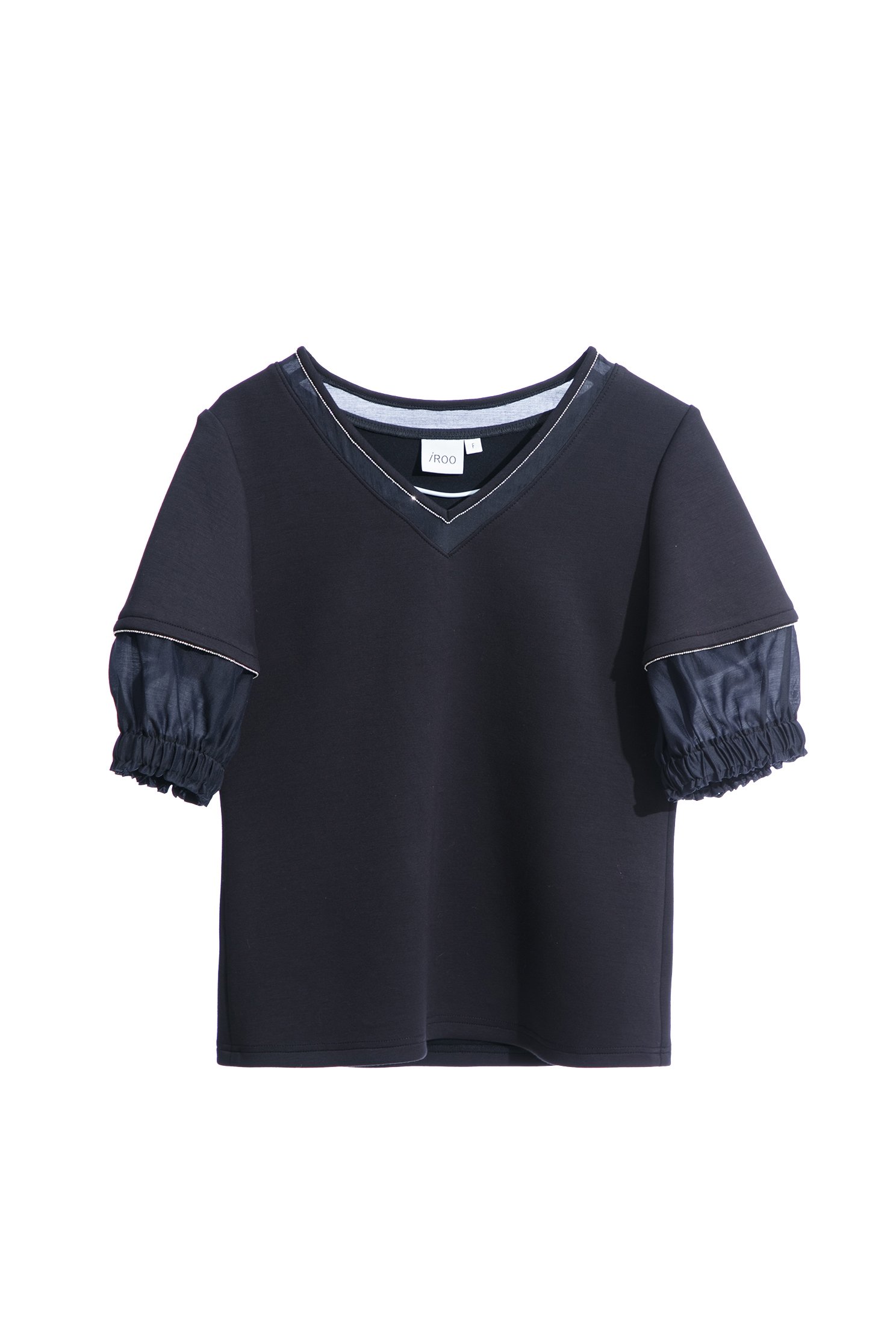 Lantern Sleeve Top With Contrast Trim DetailLantern Sleeve Top With Contrast Trim Detail,Tops,Season (AW) Look,Lace