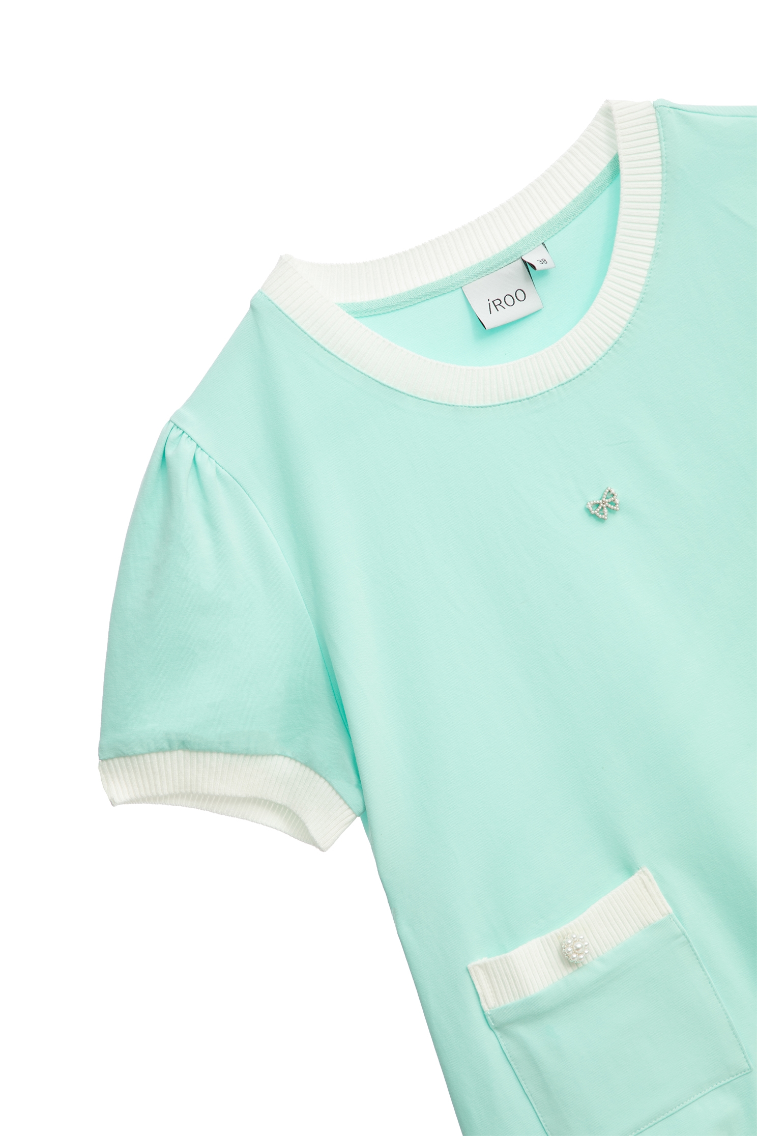 Contrast Trim Detail Short Sleeve TeeContrast Trim Detail Short Sleeve Tee,T-shirts,Tops,Online Exclusive,pearl,Season (AW) Look,Cotton,bows