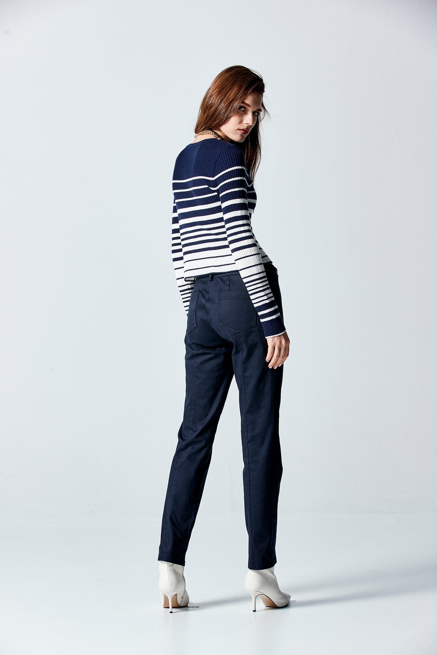 Long Sleeve Stripe Knit TopLong Sleeve Stripe Knit Top,Tops,Stripe,Season (AW) Look,Knitted,Knitted tops