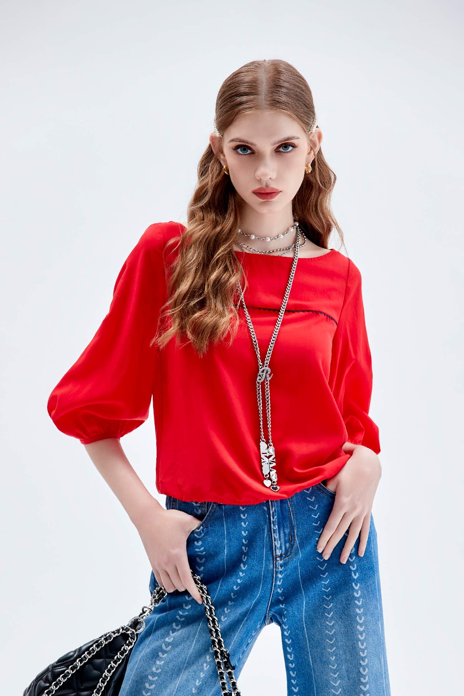 Back Bow Top With Contrast Trim DetailBack Bow Top With Contrast Trim Detail,Tops,Season (AW) Look,bows