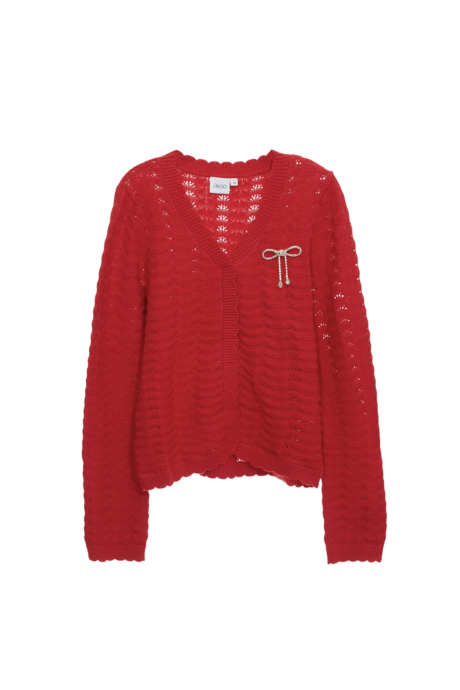 V-neck Long Sleeve Knit TopV-neck Long Sleeve Knit Top,Tops,Season (AW) Look,bows,Knitted,Knitted tops,Knitted tops