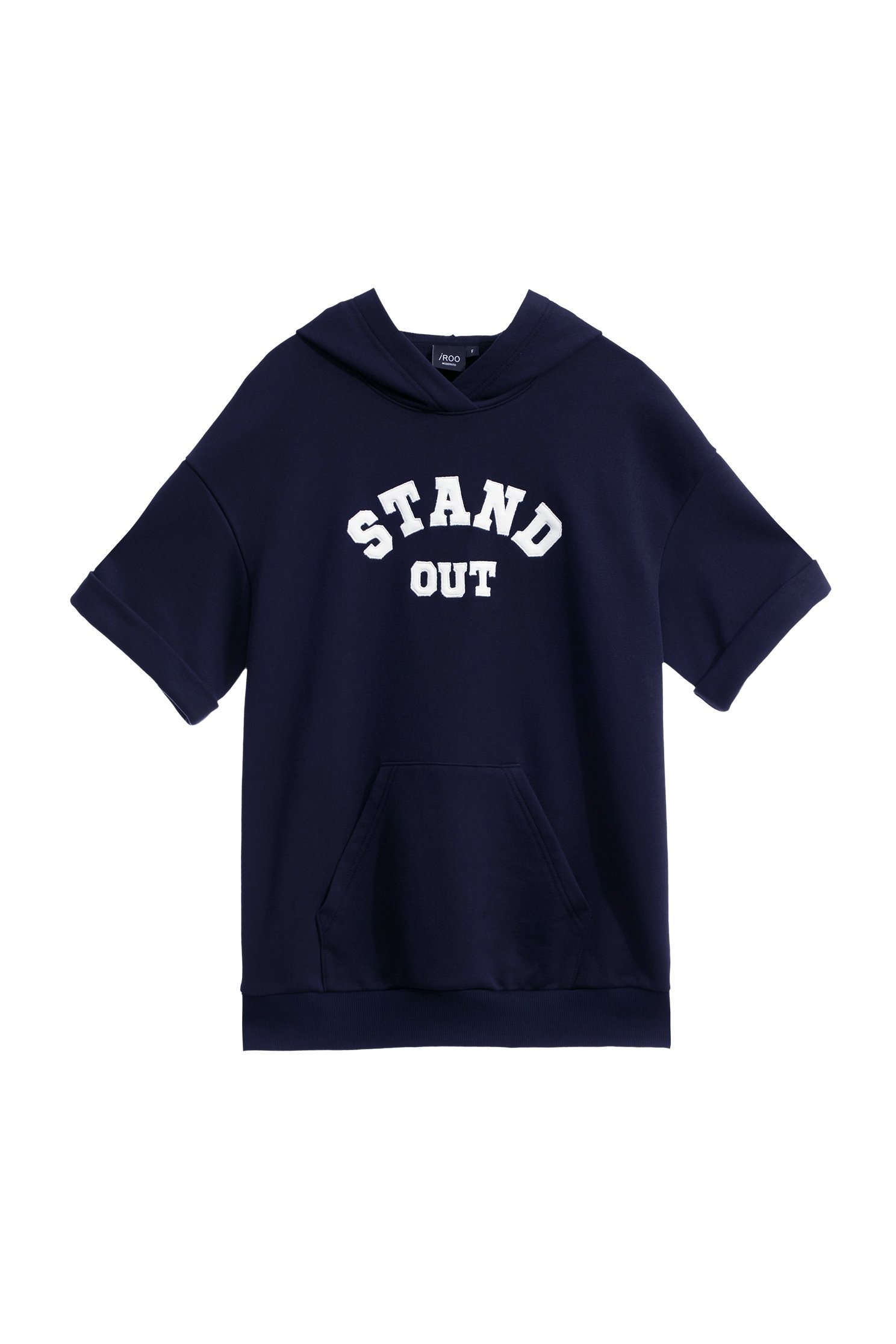 Hoodie Front Slogan Short Sleeve TopHoodie Front Slogan Short Sleeve Top,Tops,Hoodie tops,Short sleeve tops,Season (AW) Look,Cotton