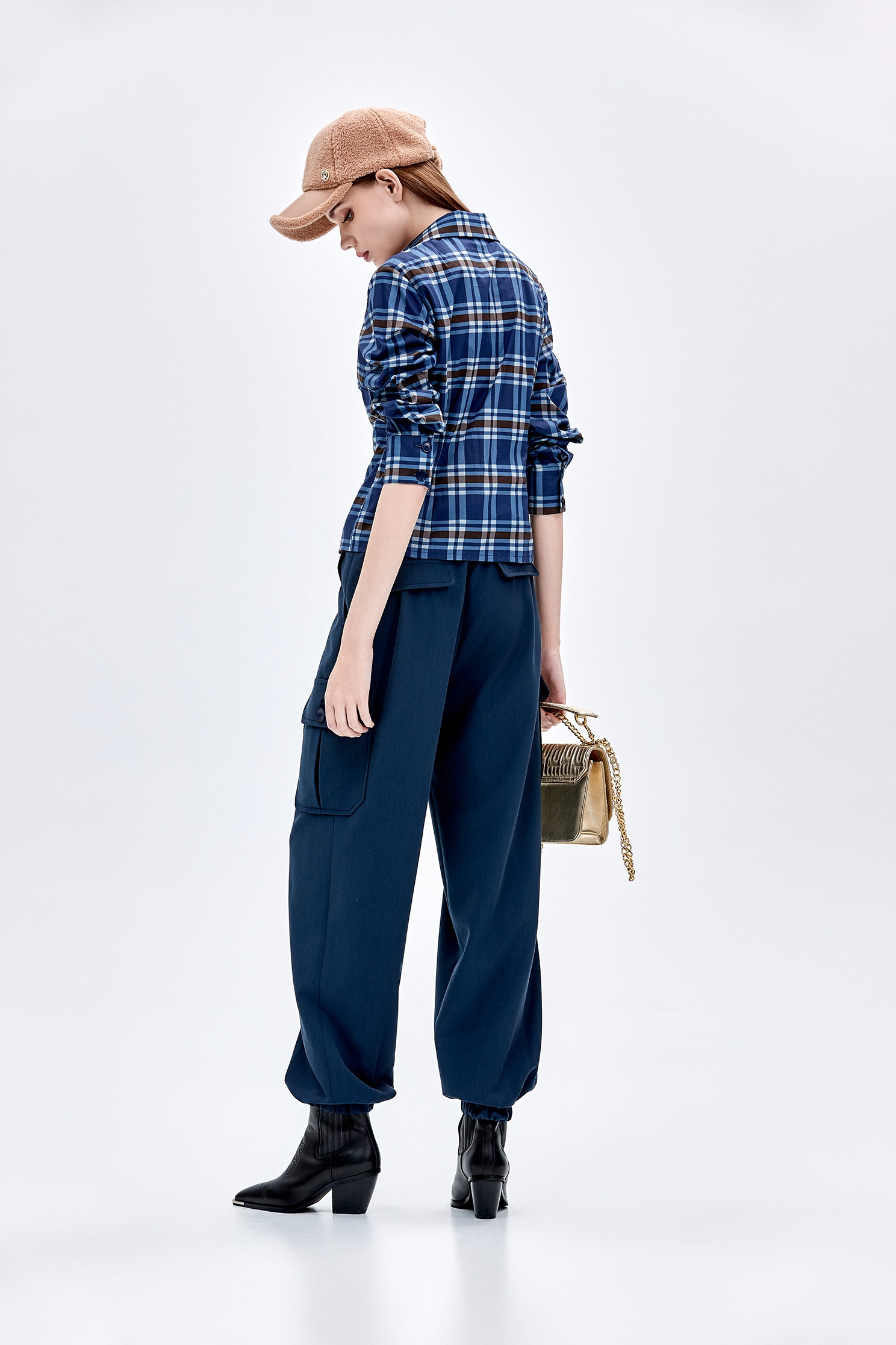 Asymmetric Checkered BlouseAsymmetric Checkered Blouse,Tops,Plaid,Season (AW) Look,Blouses