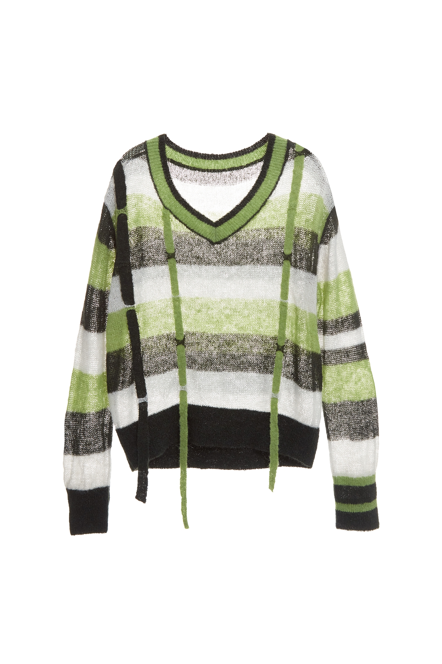 V-neck Contrast Stripe Knit TopV-neck Contrast Stripe Knit Top,Tops,Season (AW) Look,Knitted,Knitted tops,Knitted tops