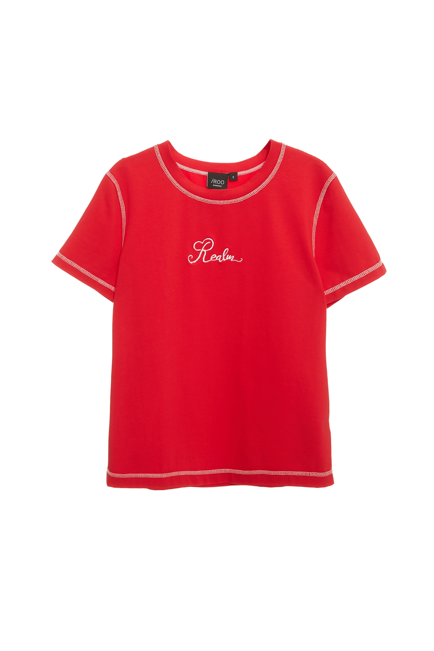 Front Embroidered Slogan Tee With Contrast Stitching DetailFront Embroidered Slogan Tee With Contrast Stitching Detail,T-shirts,Tops,Embroidered,Season (AW) Look,Cotton