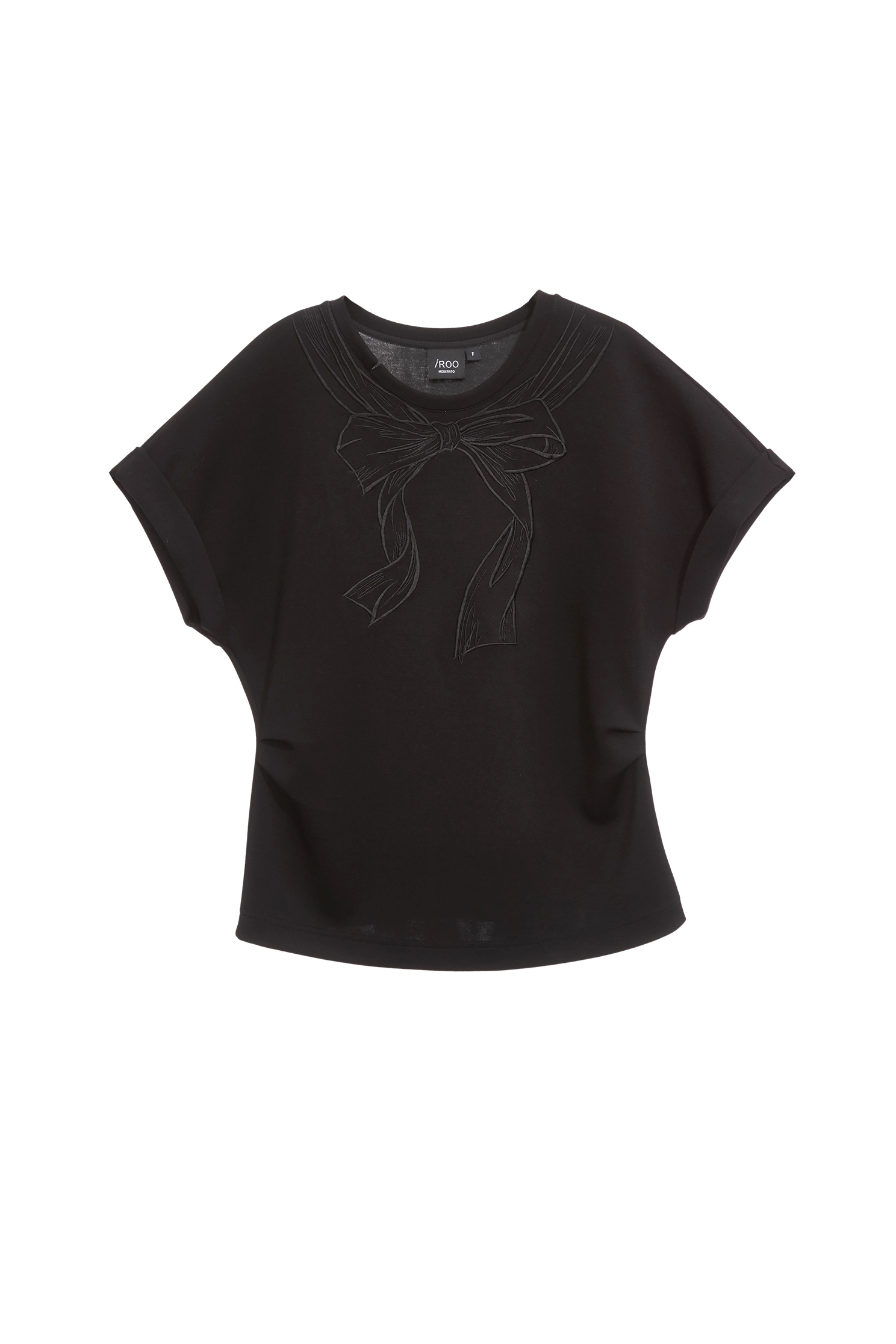 Embroidery Bow Graphic Black TeeEmbroidery Bow Graphic Black Tee,Tops,Season (SS) Look,Embroidered,Back To Classic,bows,Back To B/W,black tops