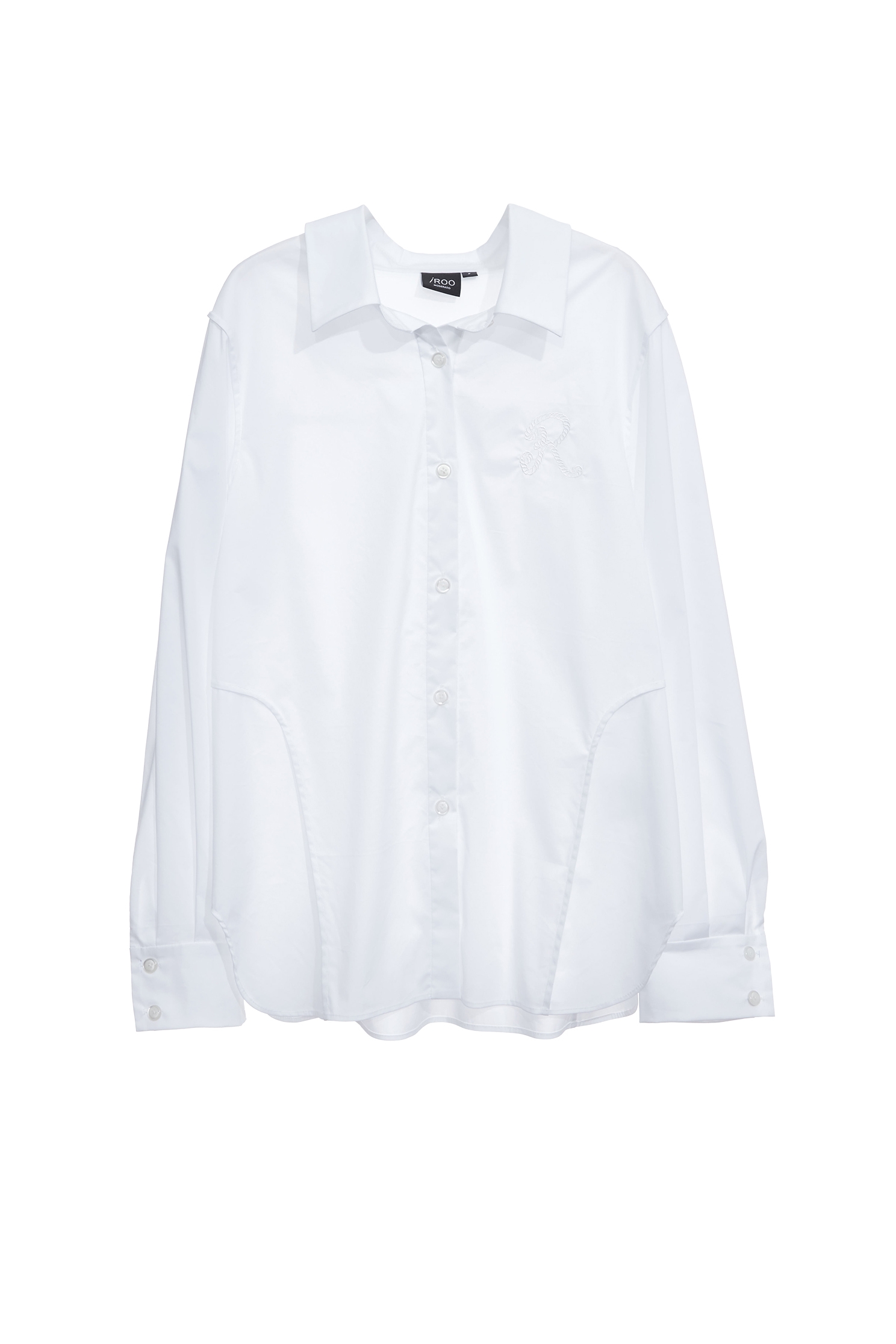 R Logo White BlouseR Logo White Blouse,Office Looks,Season (SS) Look,Embroidered,Blouses