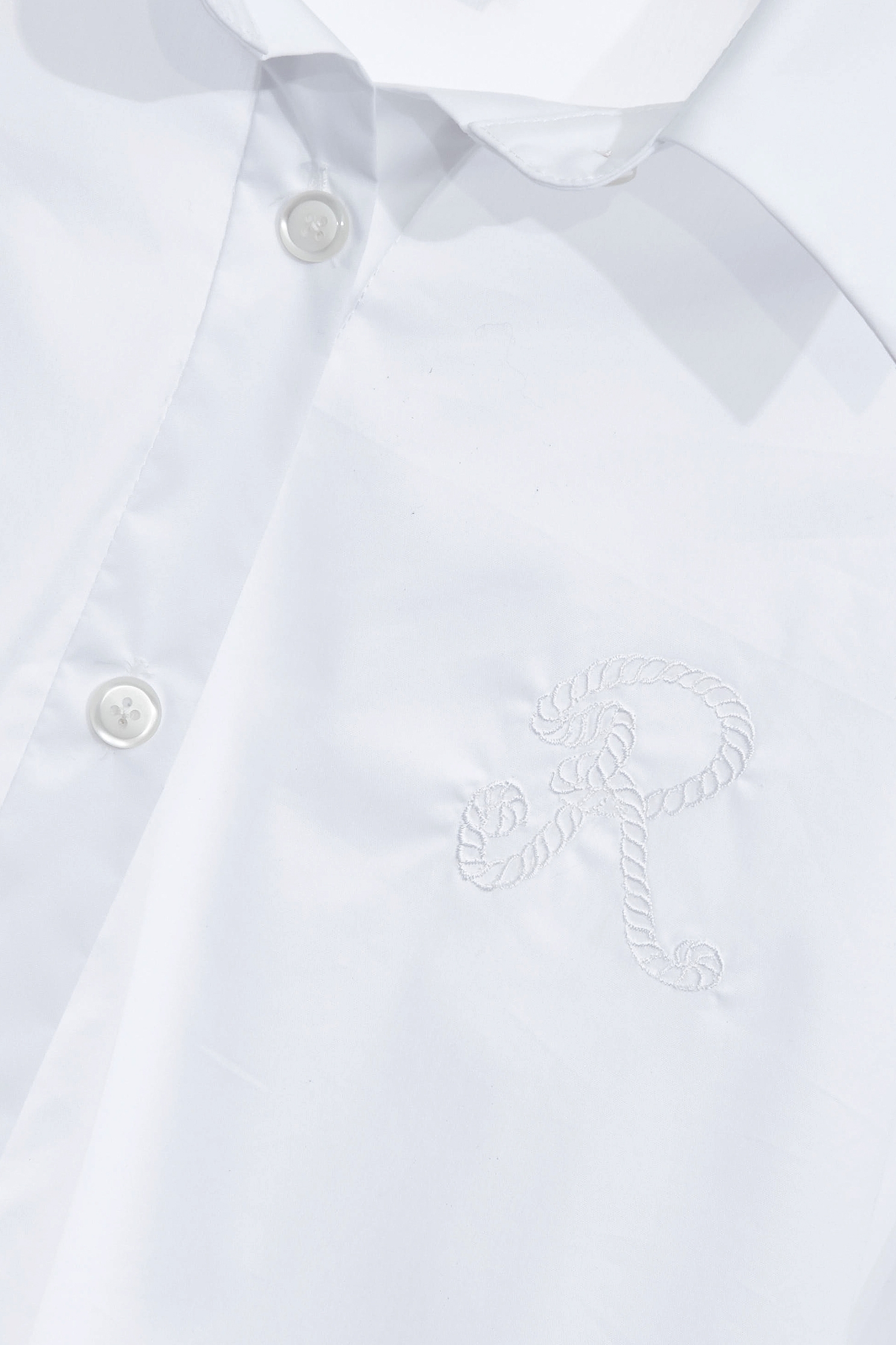 R Logo White BlouseR Logo White Blouse,Office Looks,Season (SS) Look,Embroidered,Blouses