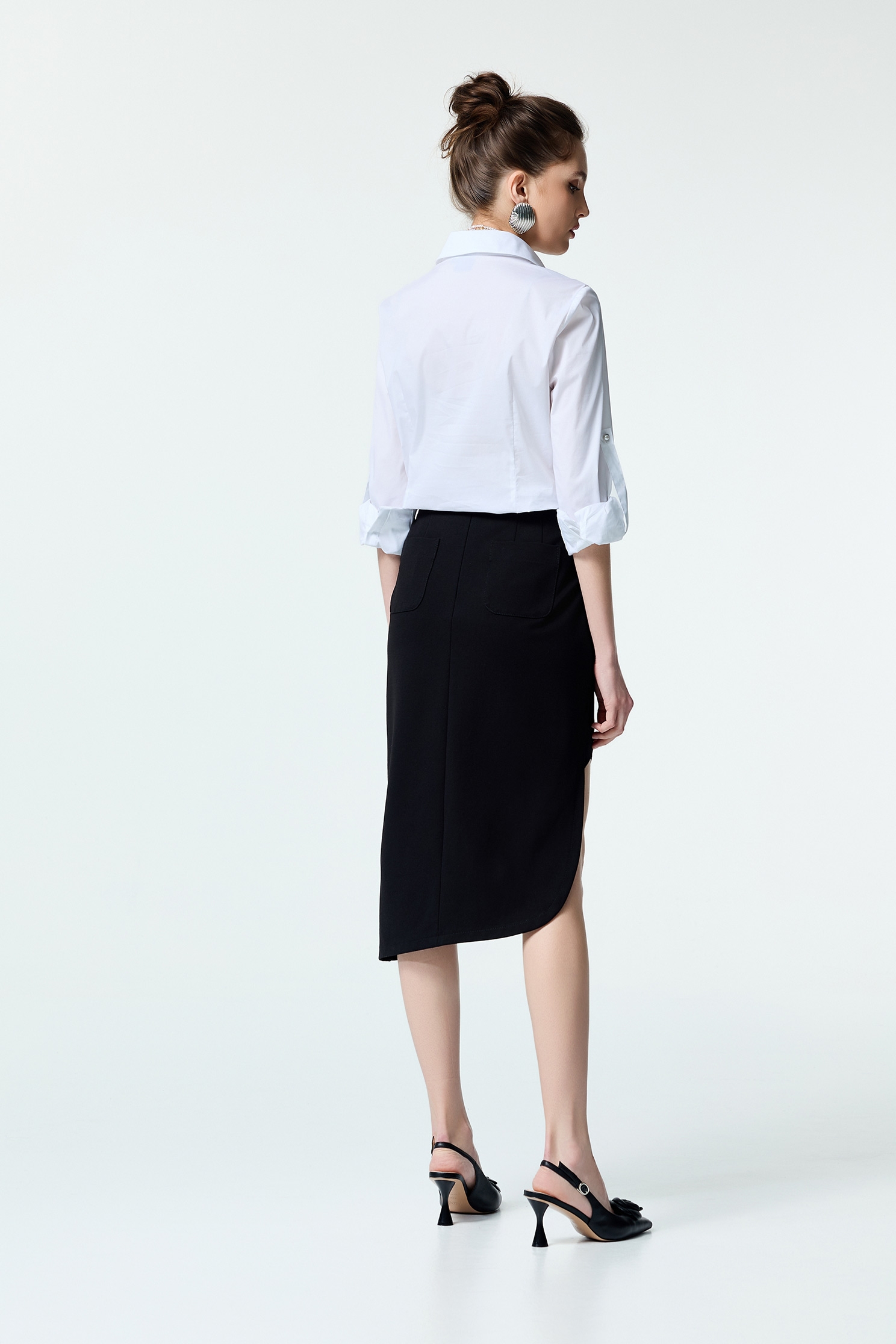 Front Pleated Detail BlouseFront Pleated Detail Blouse,Tops,Season (SS) Look,pearl,White tops,Back To Classic,Back To B/W