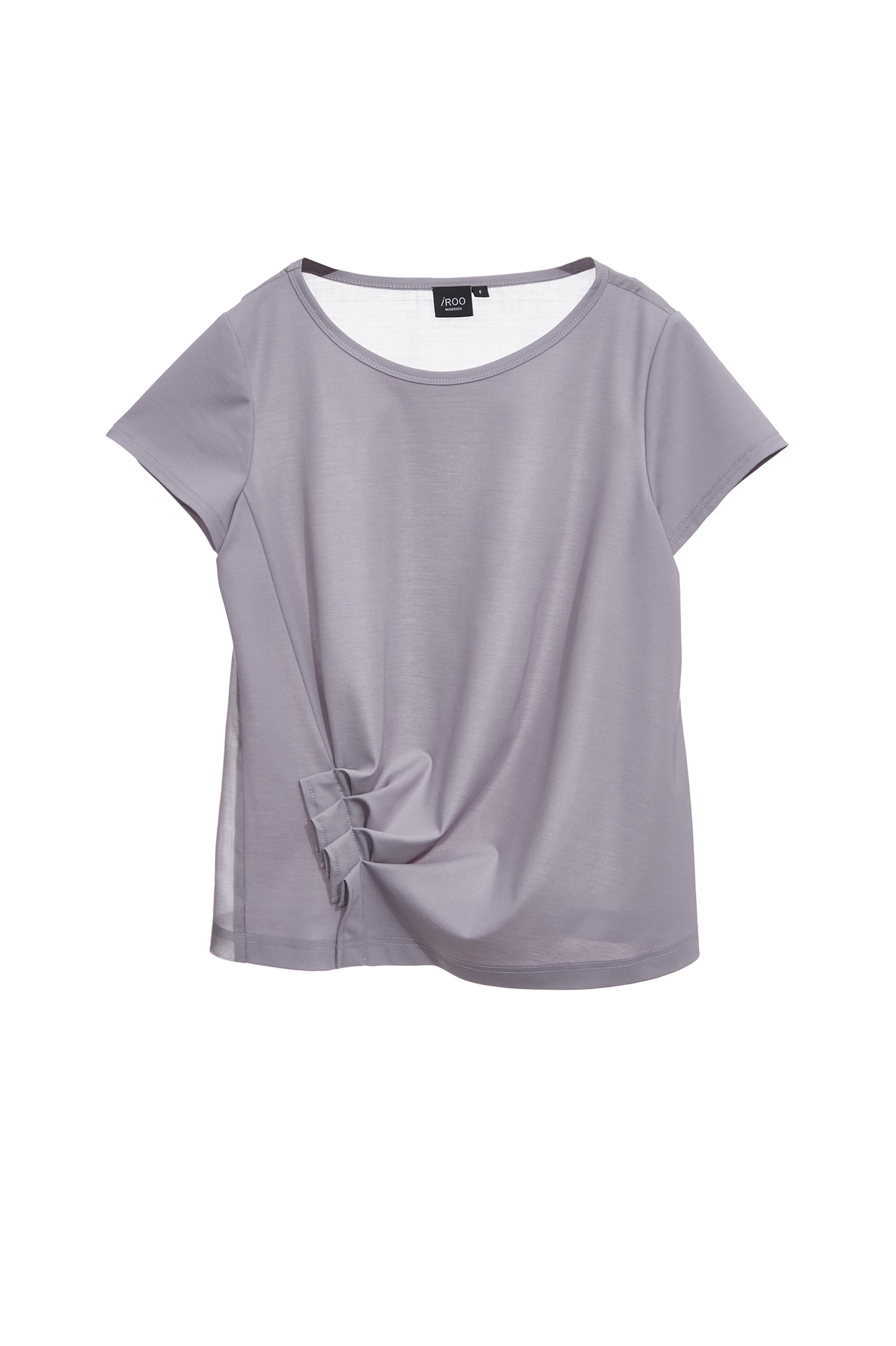 Gathered Pleated Detail Grey TopGathered Pleated Detail Grey Top,T-shirts,Season (SS) Look,Blouses,upperclass