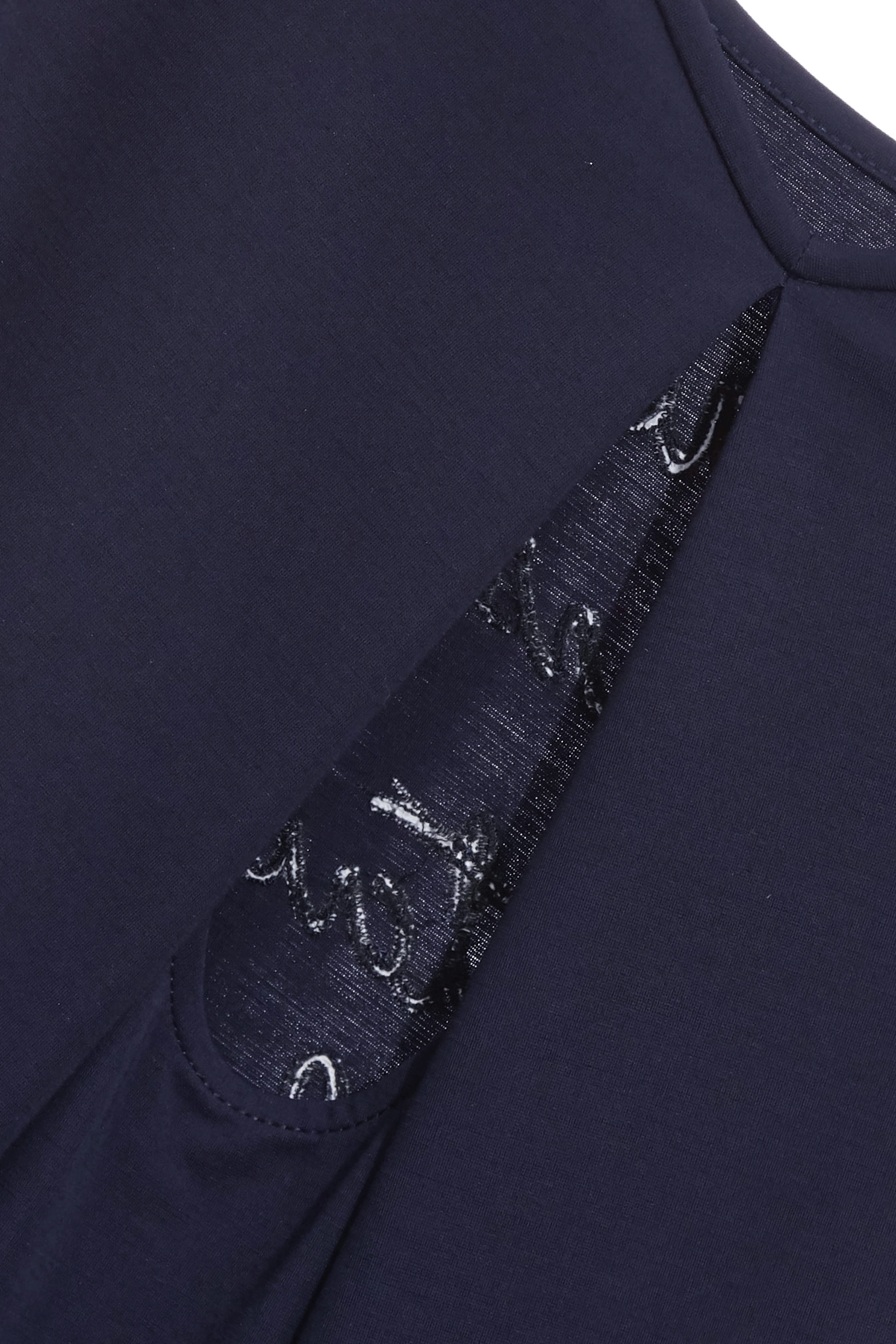 Back Hollow Out Navy TeeBack Hollow Out Navy Tee,Tops,Embroidered,Season (SS) Look,Urban Fashion