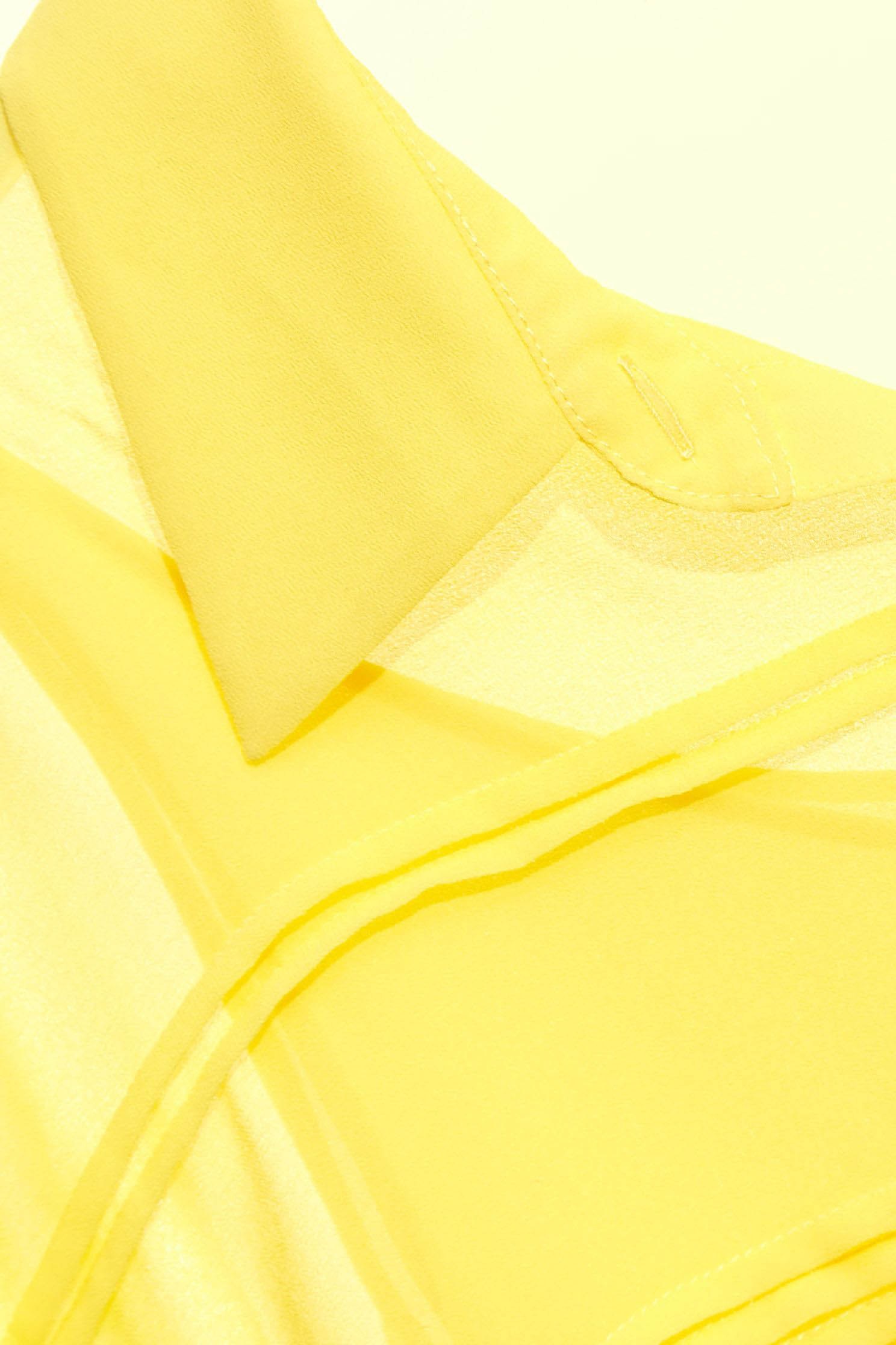 Button Front Pintuck TopYellow chiffon top,Tops,Under shirts,goodlucknewyear,Season (SS) Look,mothergift,Chiffon,Chiffon tops