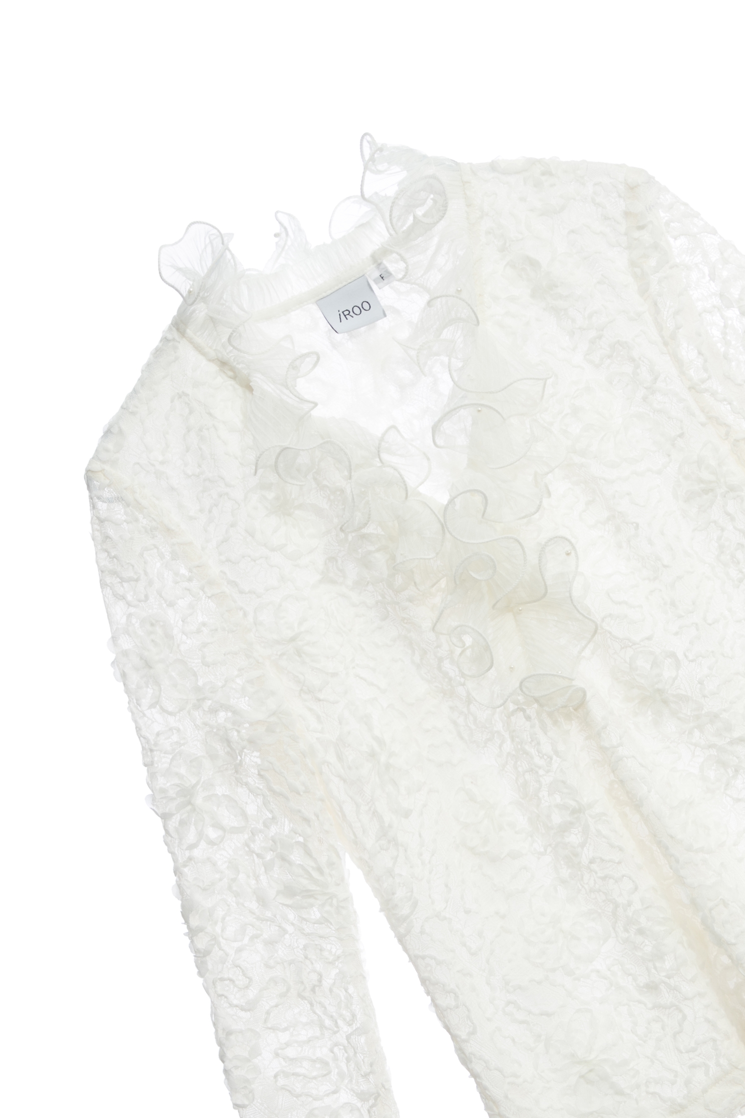 Ruffle Detail Long Sleeve Lace TopRuffle Detail Long Sleeve Lace Top,Tops,pearl,Season (AW) Look,Lace,Long sleeve tops