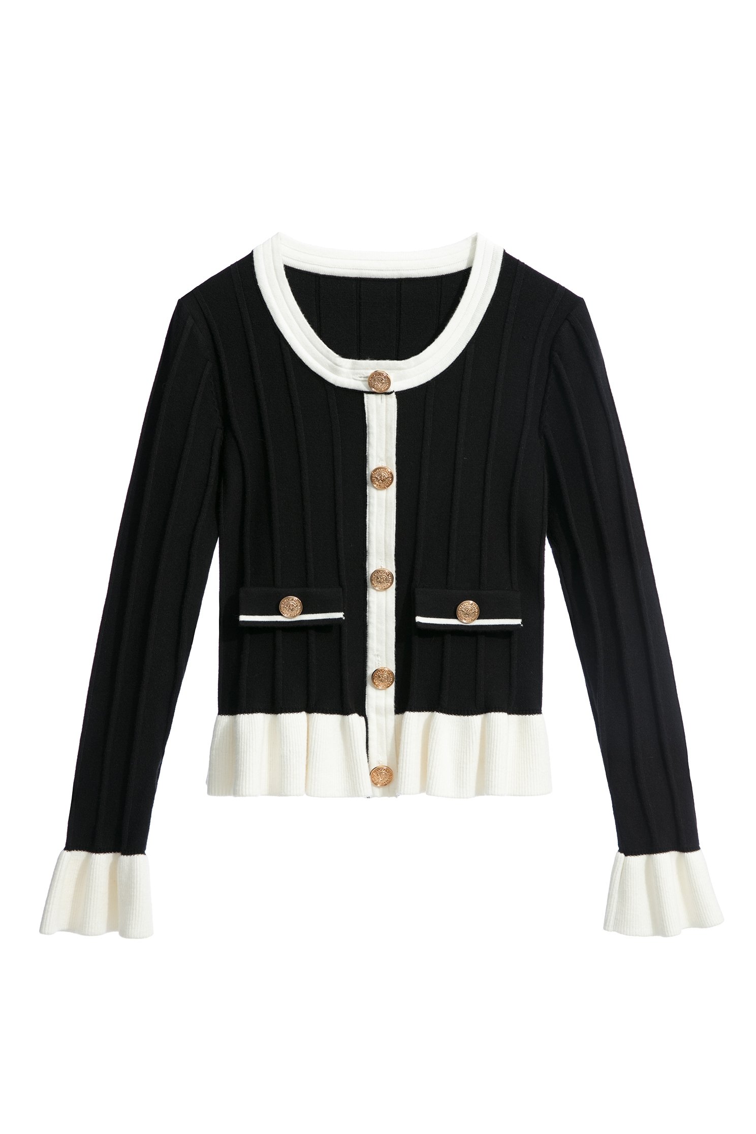 Contrast Peplum Knit TopContrast Peplum Knit Top,Tops,Season (AW) Look,Knitted,Knitted tops,Knitted tops