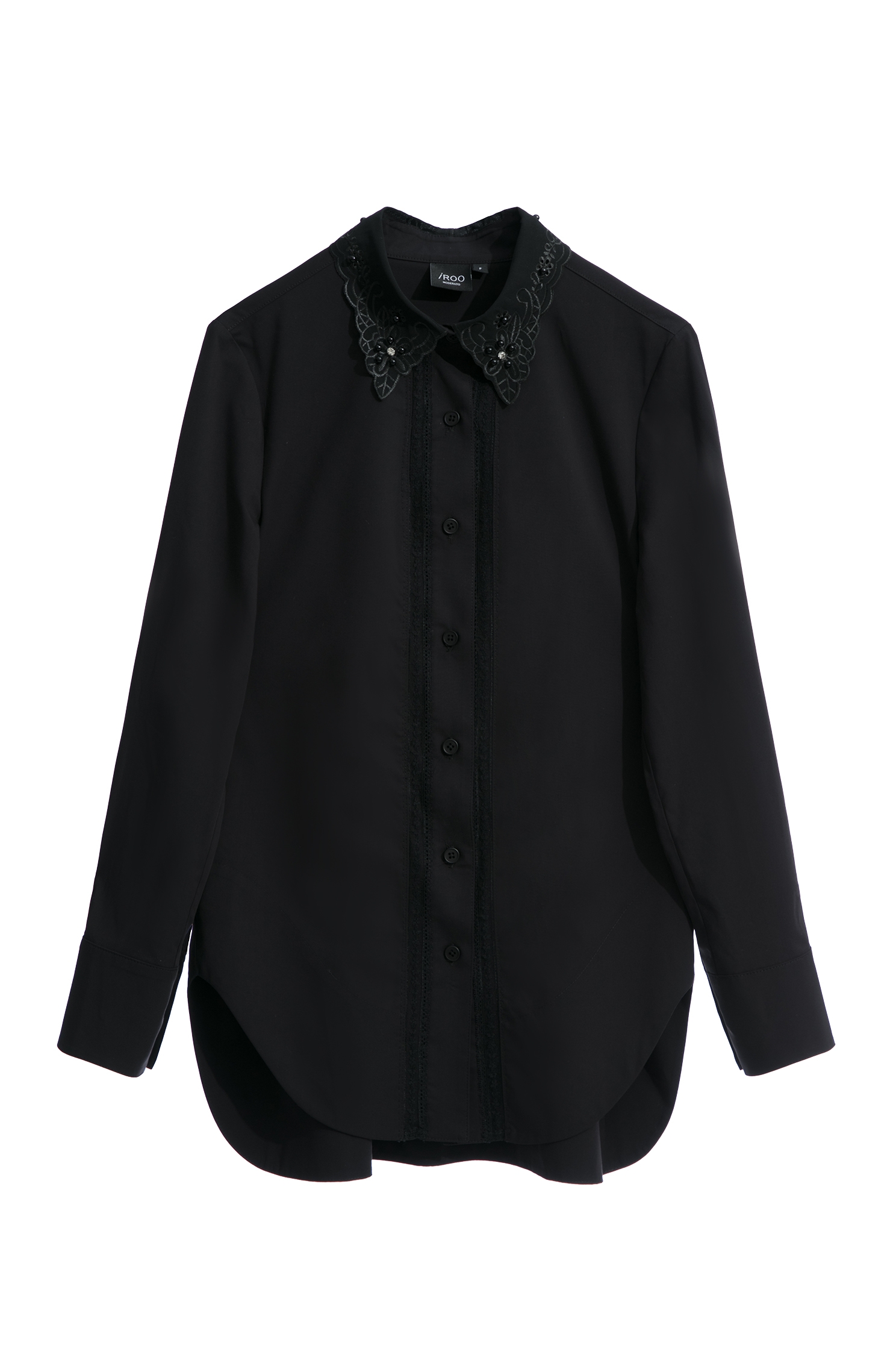 Embroiered Lace Collar Black BlouseEmbroiered Lace Collar Black Blouse,Season (AW) Look,Embroidered,Lace,Blouses