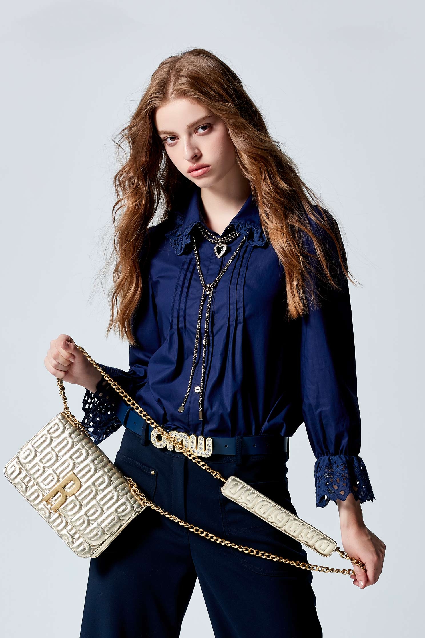 Navy Blouse With Lace DetailNavy Blouse With Lace Detail,Tops,Season (AW) Look,Lace,Blouses