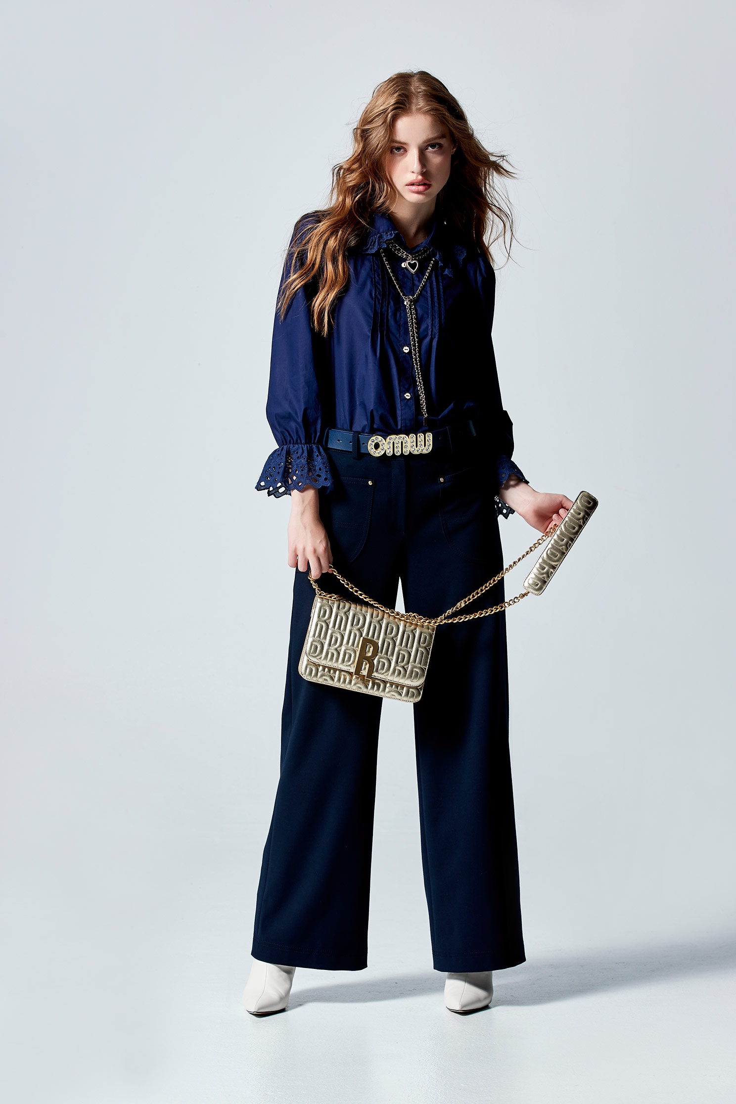 Navy Blouse With Lace DetailNavy Blouse With Lace Detail,Tops,Season (AW) Look,Lace,Blouses