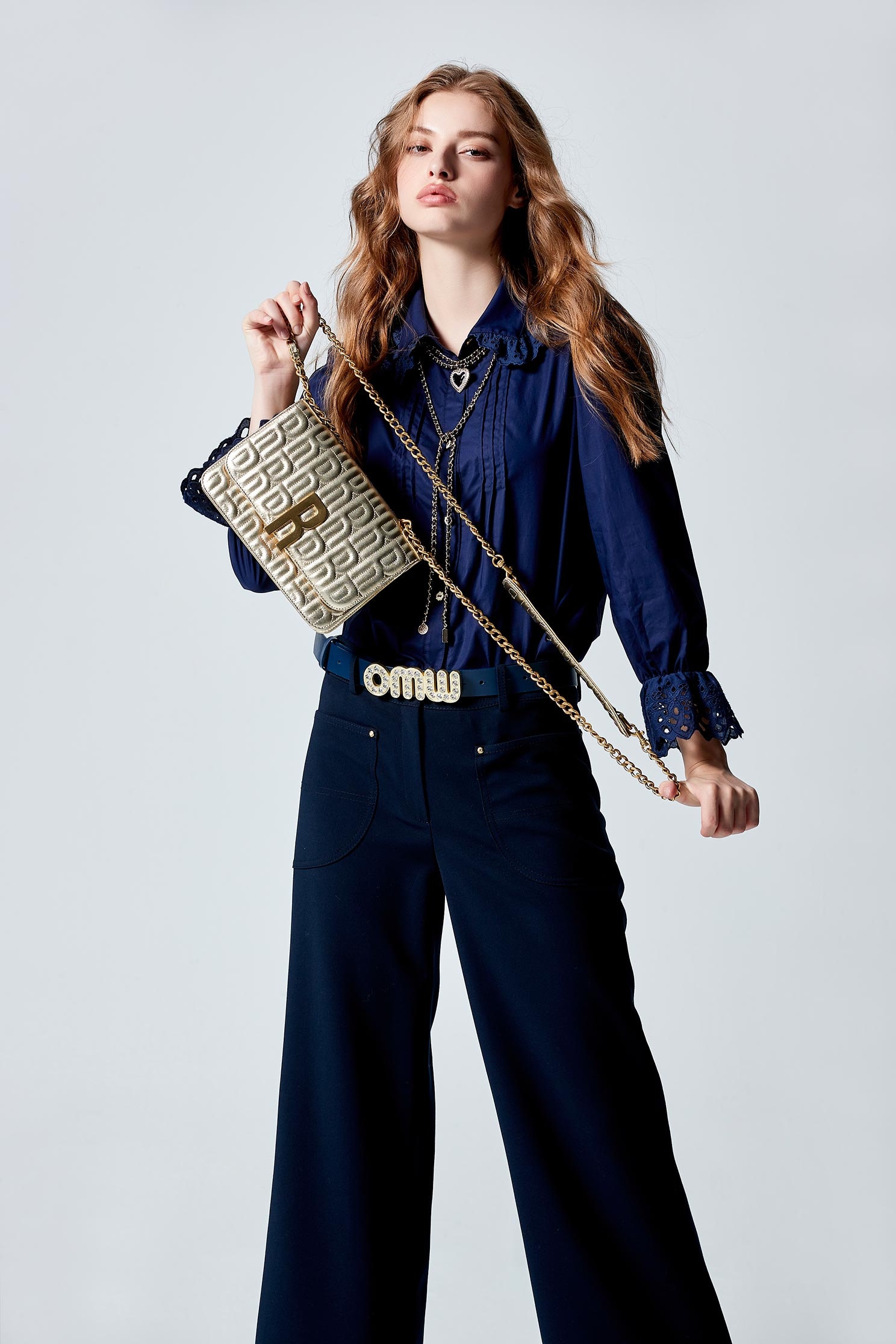 Navy Blouse With Lace DetailNavy Blouse With Lace Detail,Tops,Season (AW) Look,Lace,Blouses