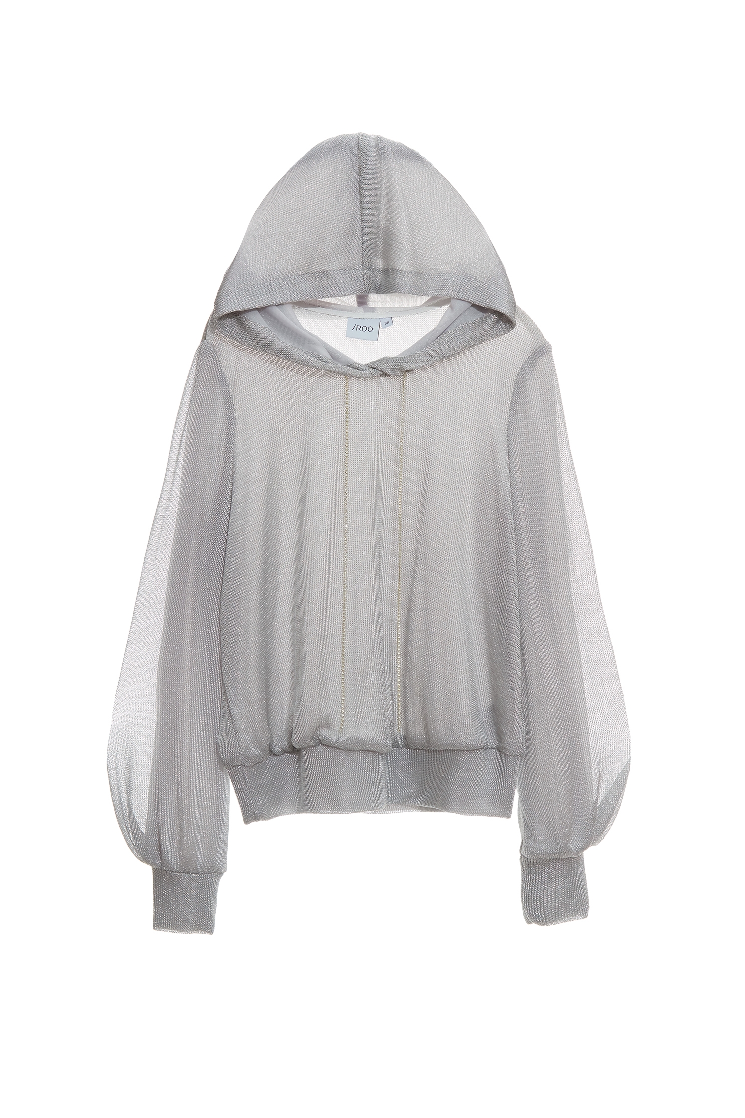 Metallic Grey Hoodie Knit TopMetallic Grey Hoodie Knit Top,Tops,Hoodie tops,Season (AW) Look,Knitted