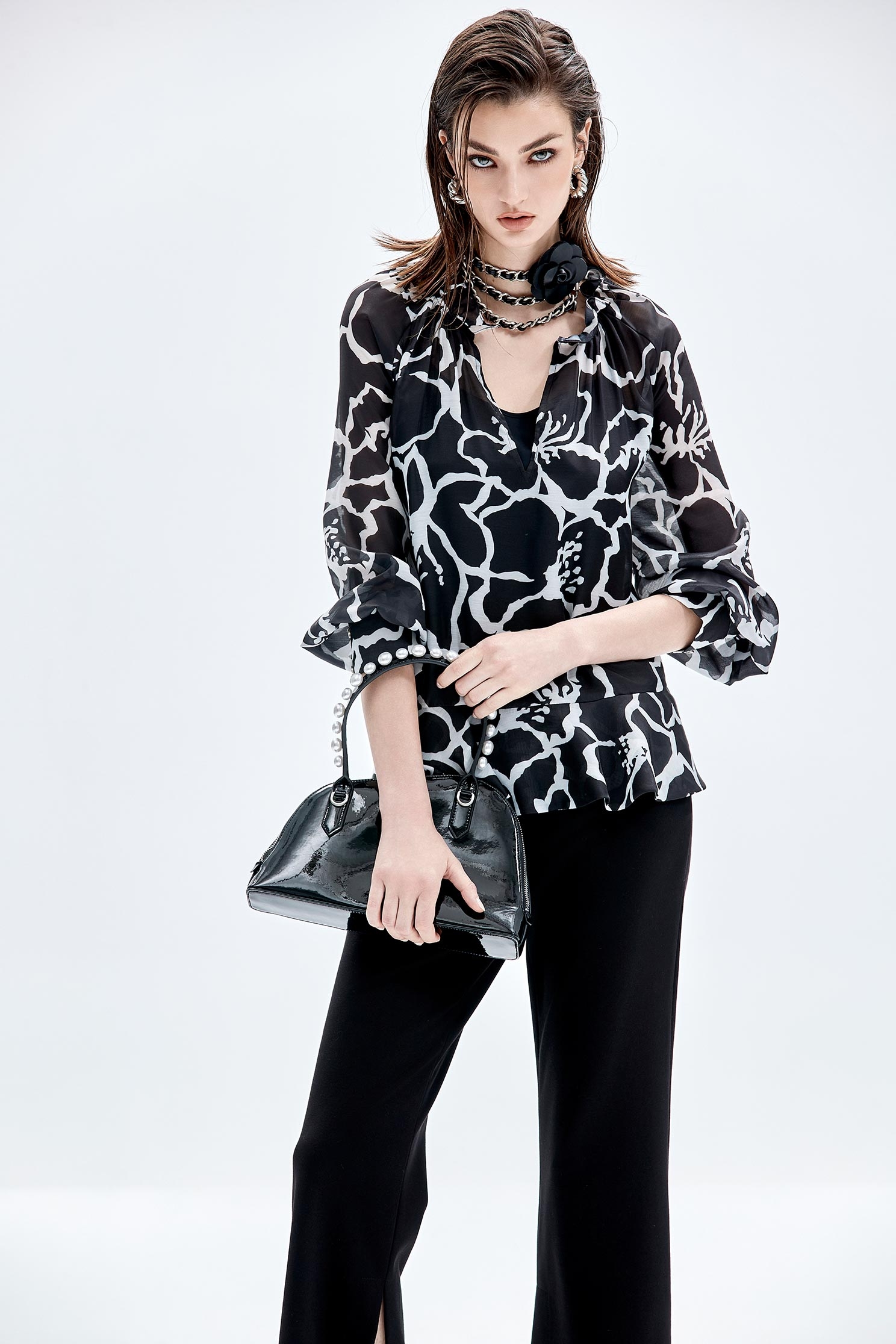 Floral Print Long Sleeve TopFloral Print Long Sleeve Top,Tops,Under shirts,Season (AW) Look,sleeveless tops