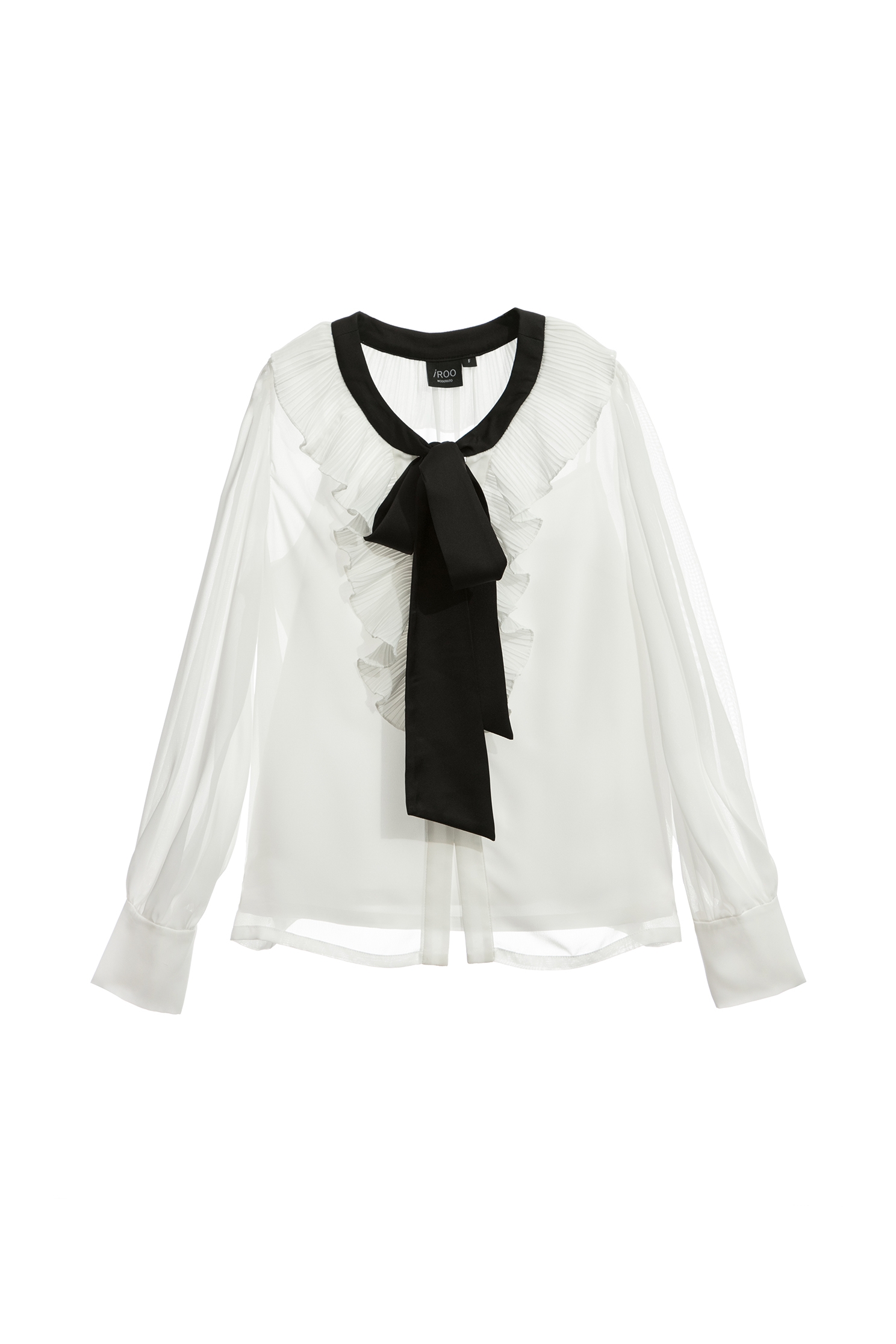 Pleated Ruffle Detail Blouse With Contrast Bow DetailPleated Ruffle Detail Blouse With Contrast Bow Detail,Tops,Under shirts,Season (AW) Look,sleeveless tops,Chiffon