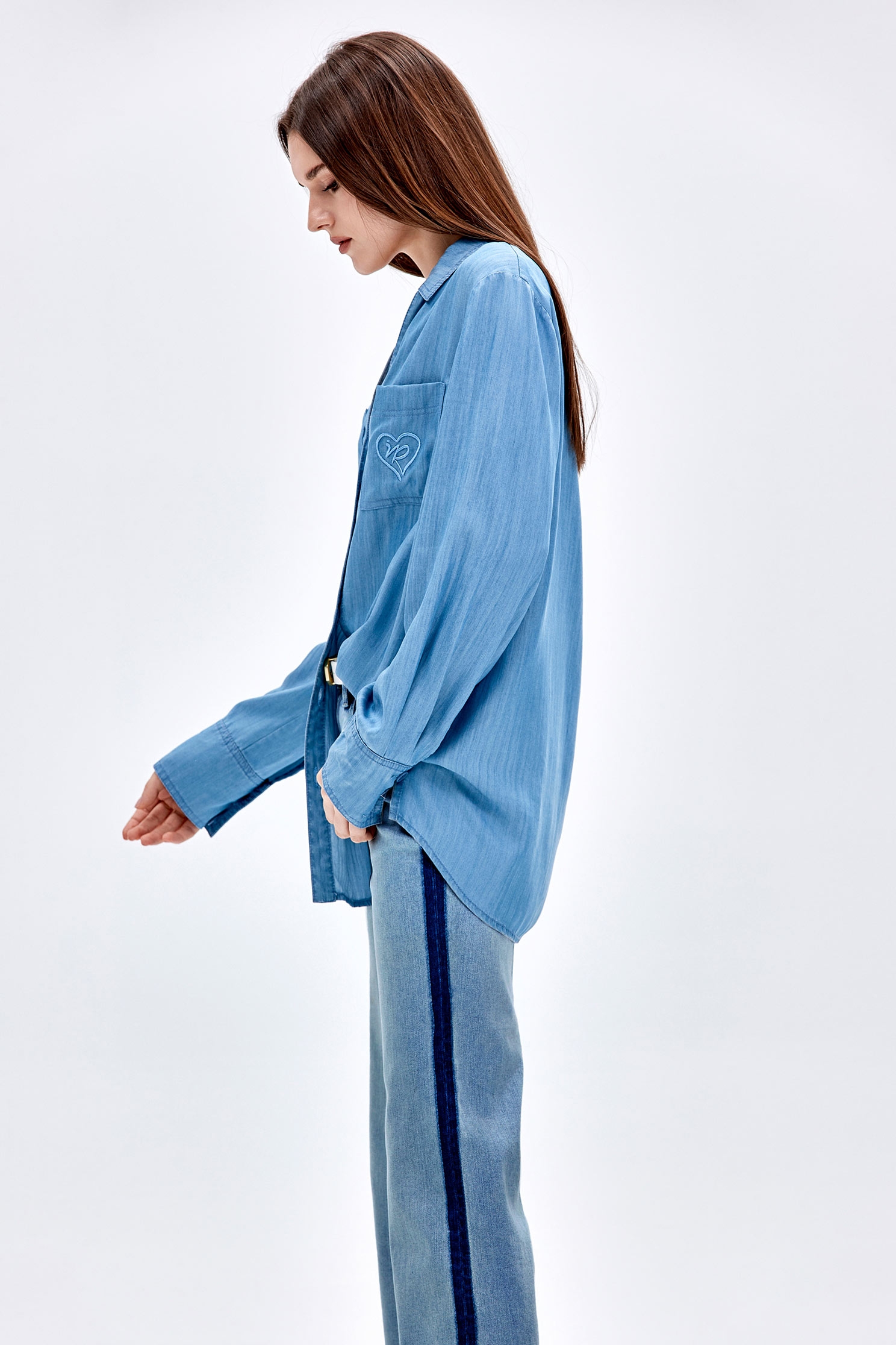 Soft Denim Front Knot TopSoft Denim Front Knot Top,Tops,Embroidered,Season (AW) Look,Blouses