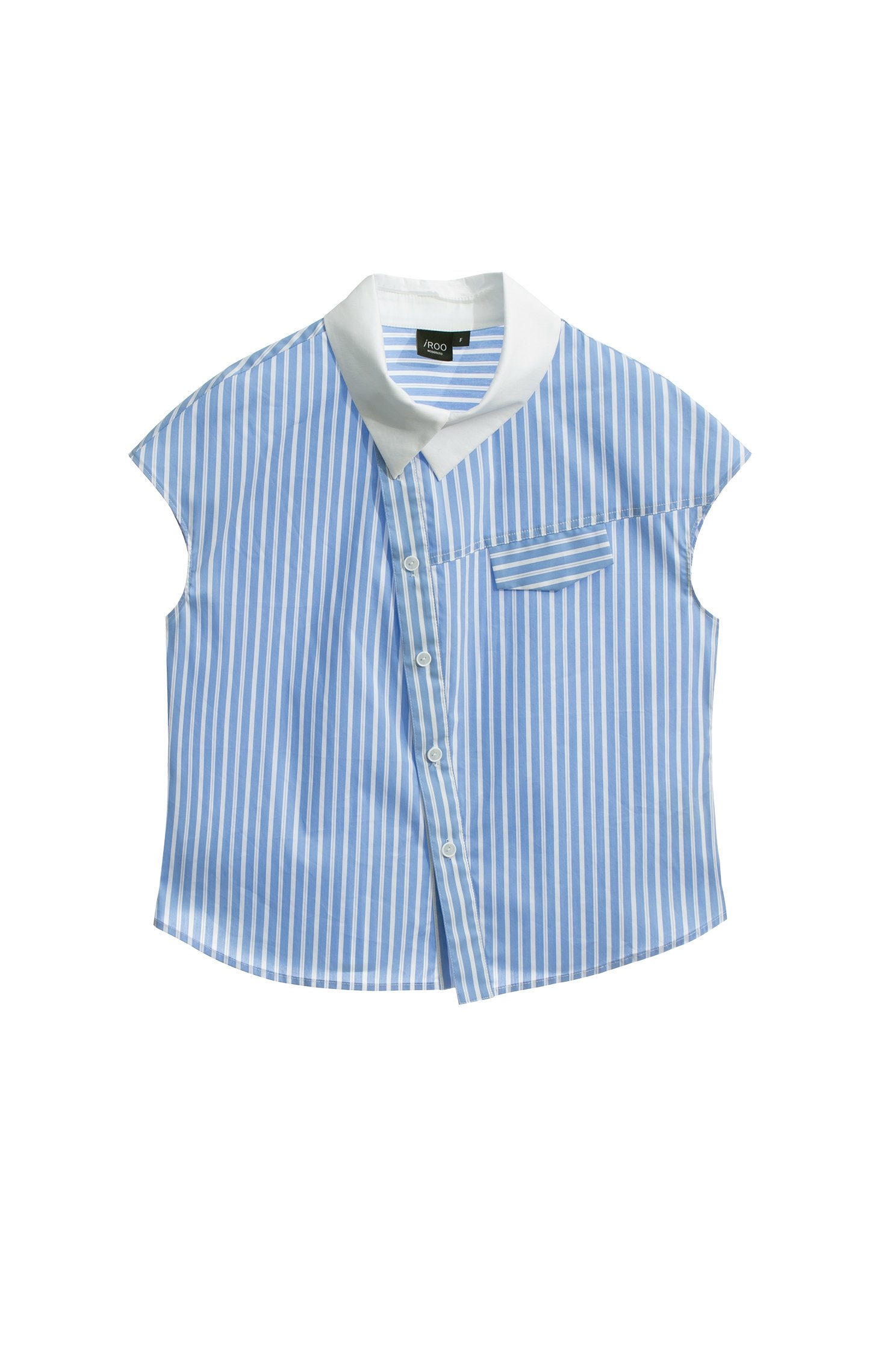 Asymmetric Button Front Stripe TopAsymmetric Button Front Stripe Top,Tops,Season (AW) Look,Blouses