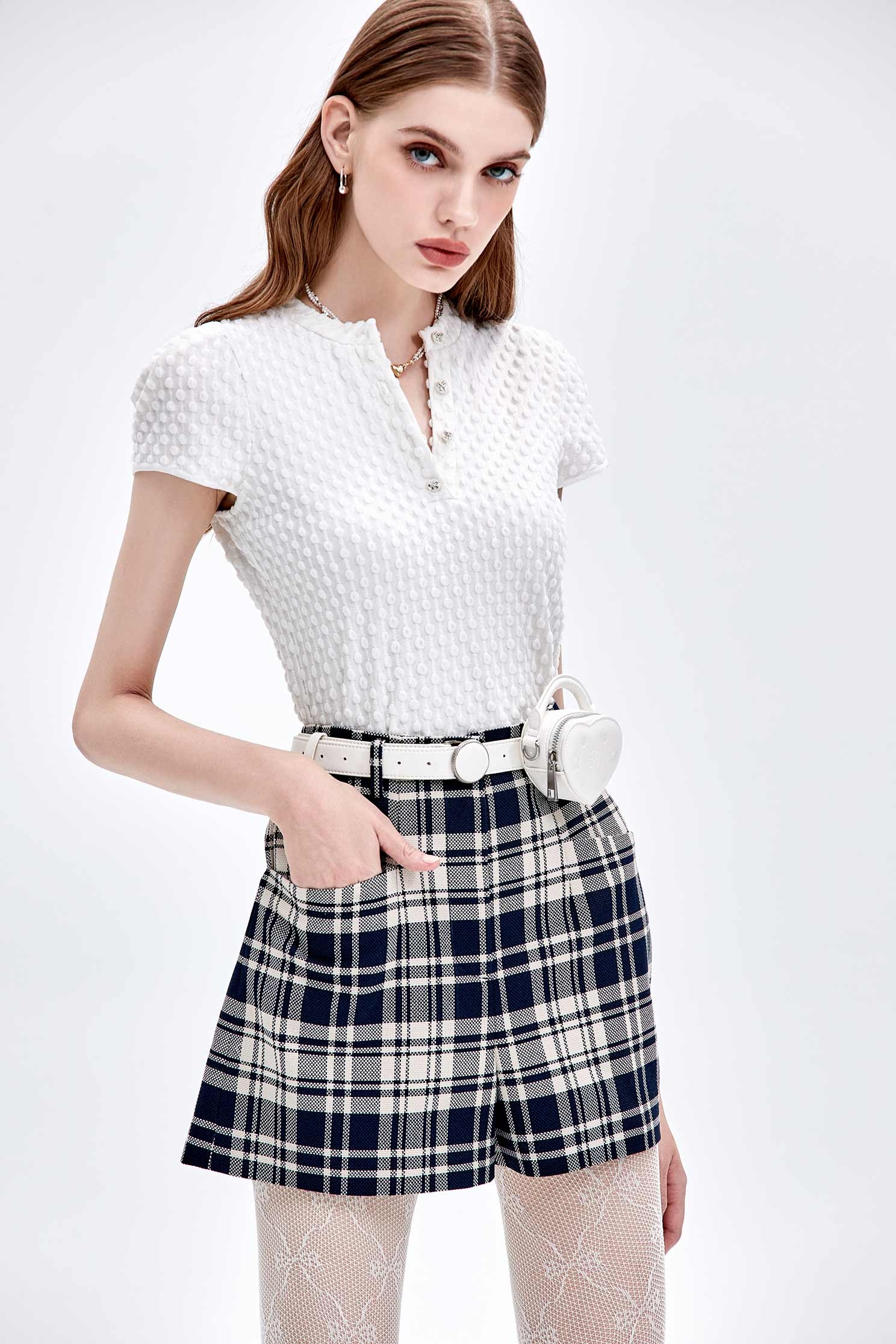 3-D Dotted Short Sleeve Top3-D Dotted Short Sleeve Top,Tops,Season (AW) Look