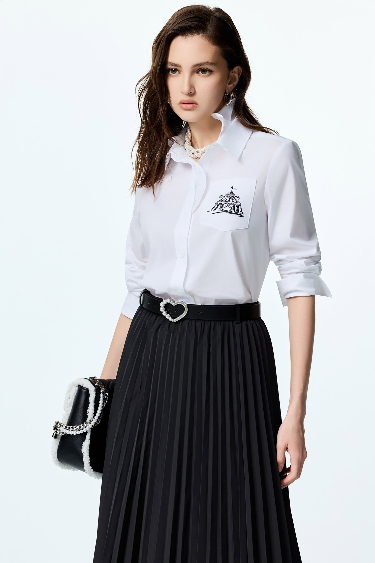 Double Collar Button Front BlouseDouble Collar Button Front Blouse,Tops,White tops,Season (AW) Look,Blouses