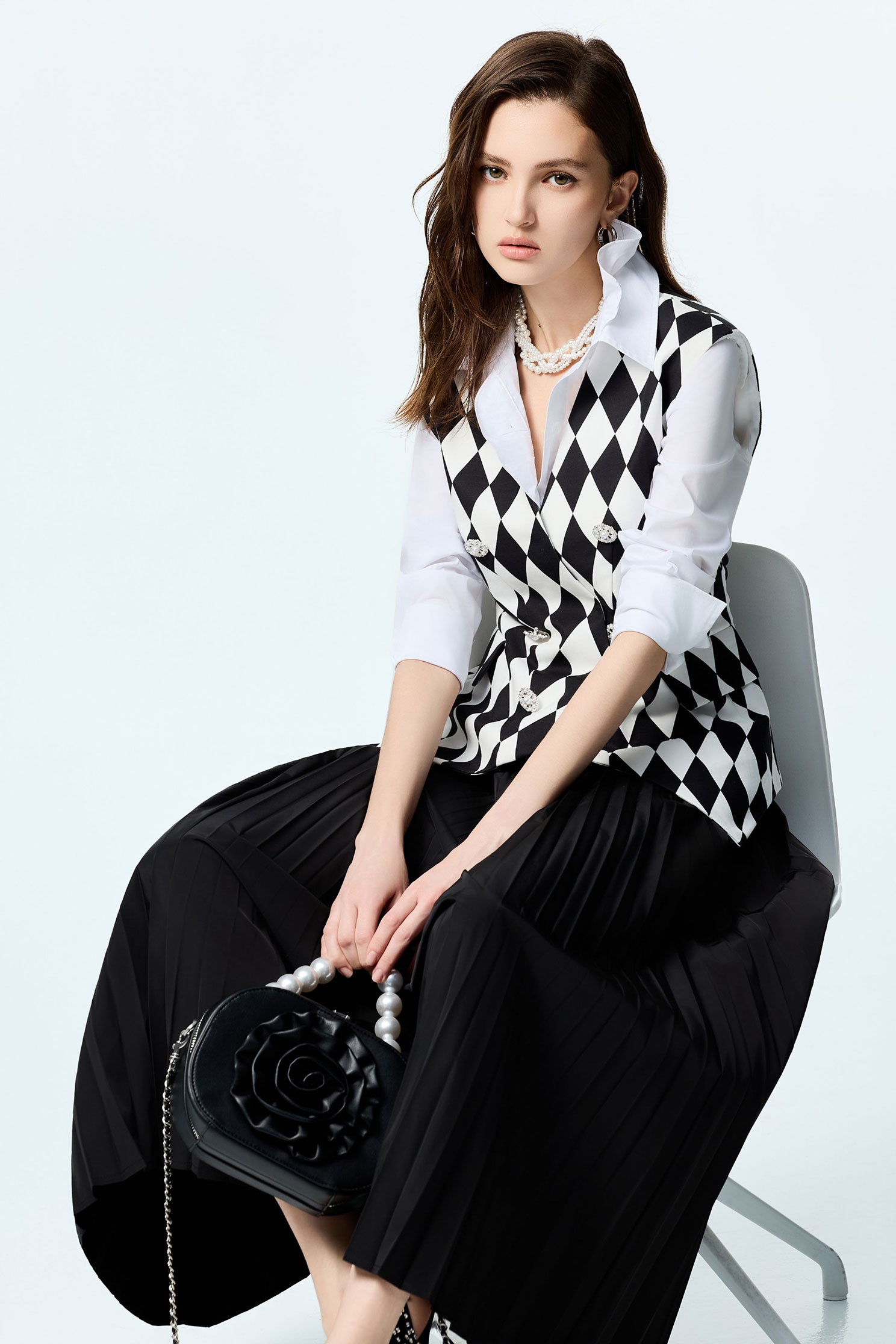 Double Collar Button Front BlouseDouble Collar Button Front Blouse,Tops,White tops,Season (AW) Look,Blouses