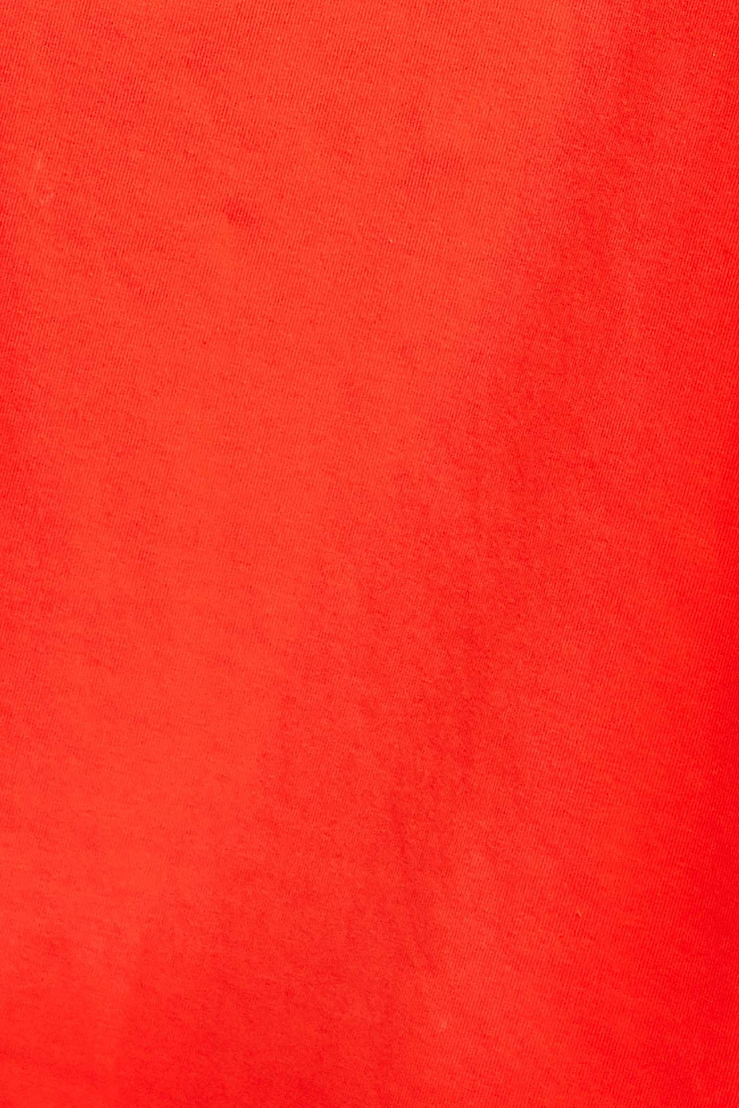 Front Graphic Basic Red TeeT-shirt with floral embroidery,T-shirts,T-shirts,U-Neck T shirts,Embroidered,Season (SS) Look,comfotism