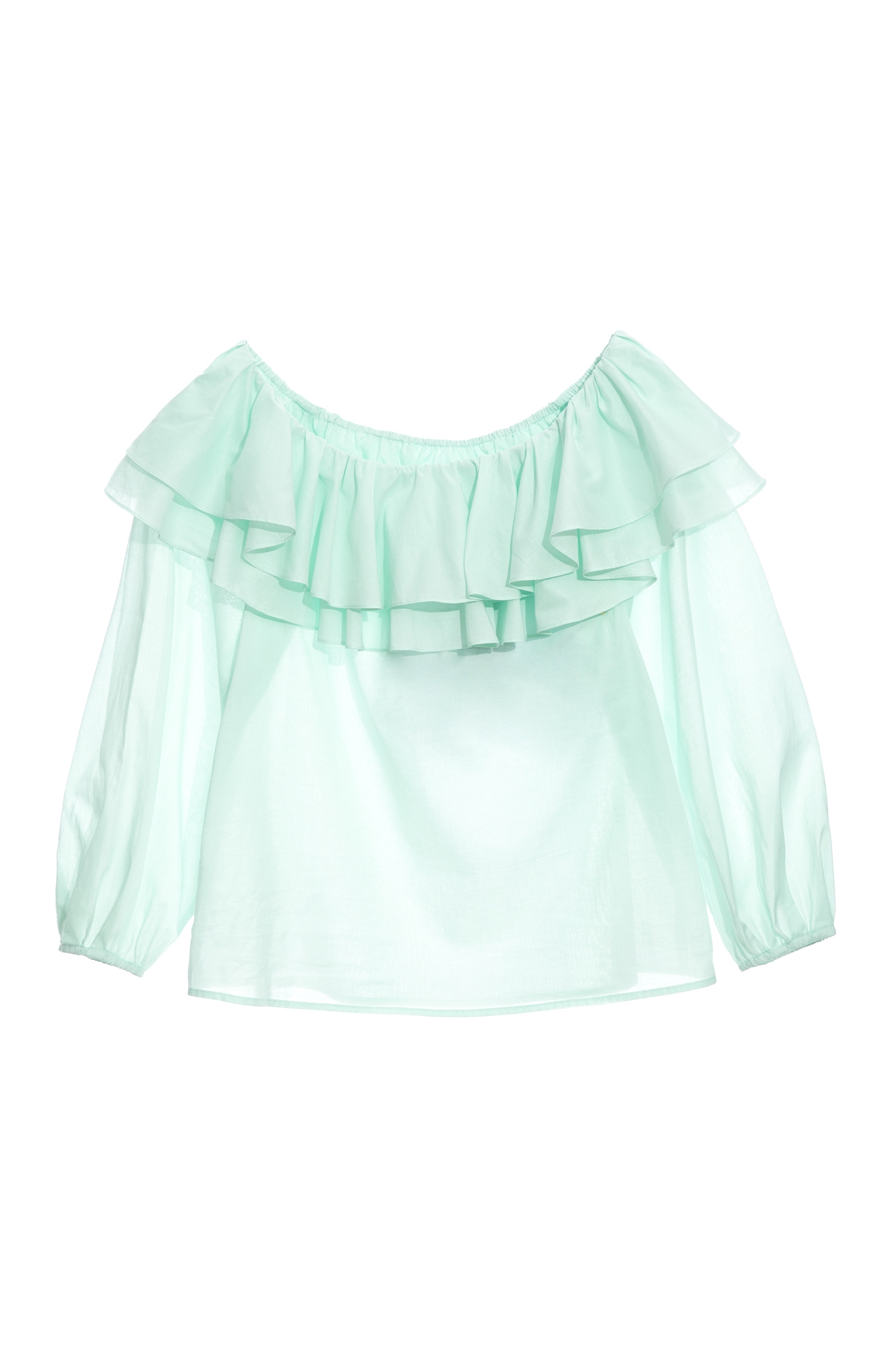 Off Shoulder Top With Layer Ruffle NecklineTop with ruffled collar,Tops,Season (SS) Look,Cotton,fashionart