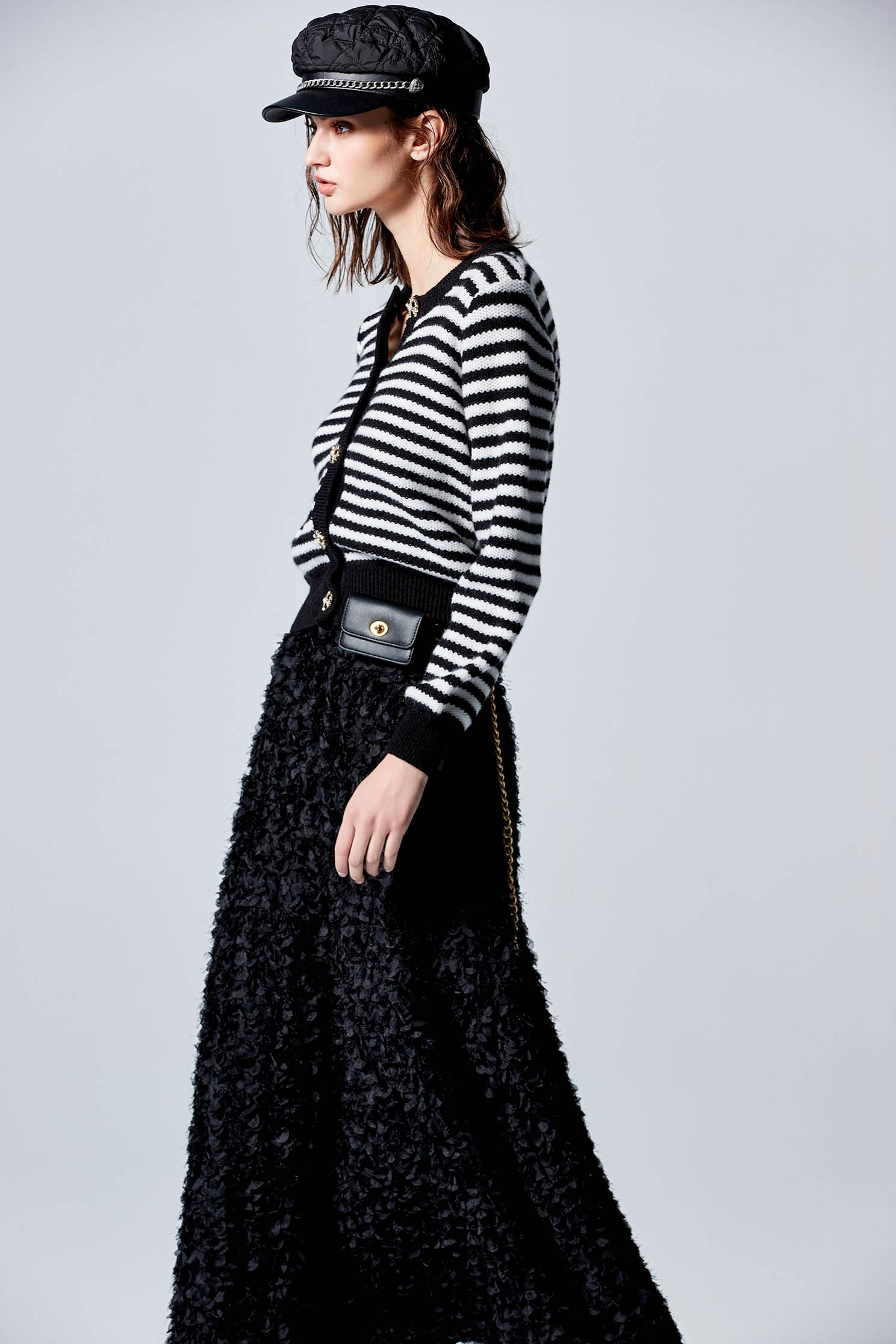 Black White Stripe Long Sleeve Knit TopBlack White Stripe Long Sleeve Knit Top,Tops,Season (SS) Look,Knitted,Knitted tops