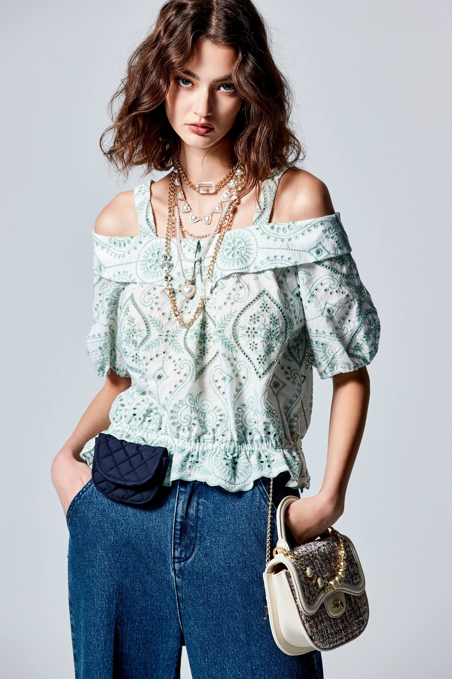 Cold Shoulder Hollow Out Embroidery TopCold Shoulder Hollow Out Embroidery Top,Tops,Embroidered,Season (SS) Look,Embroidered tops