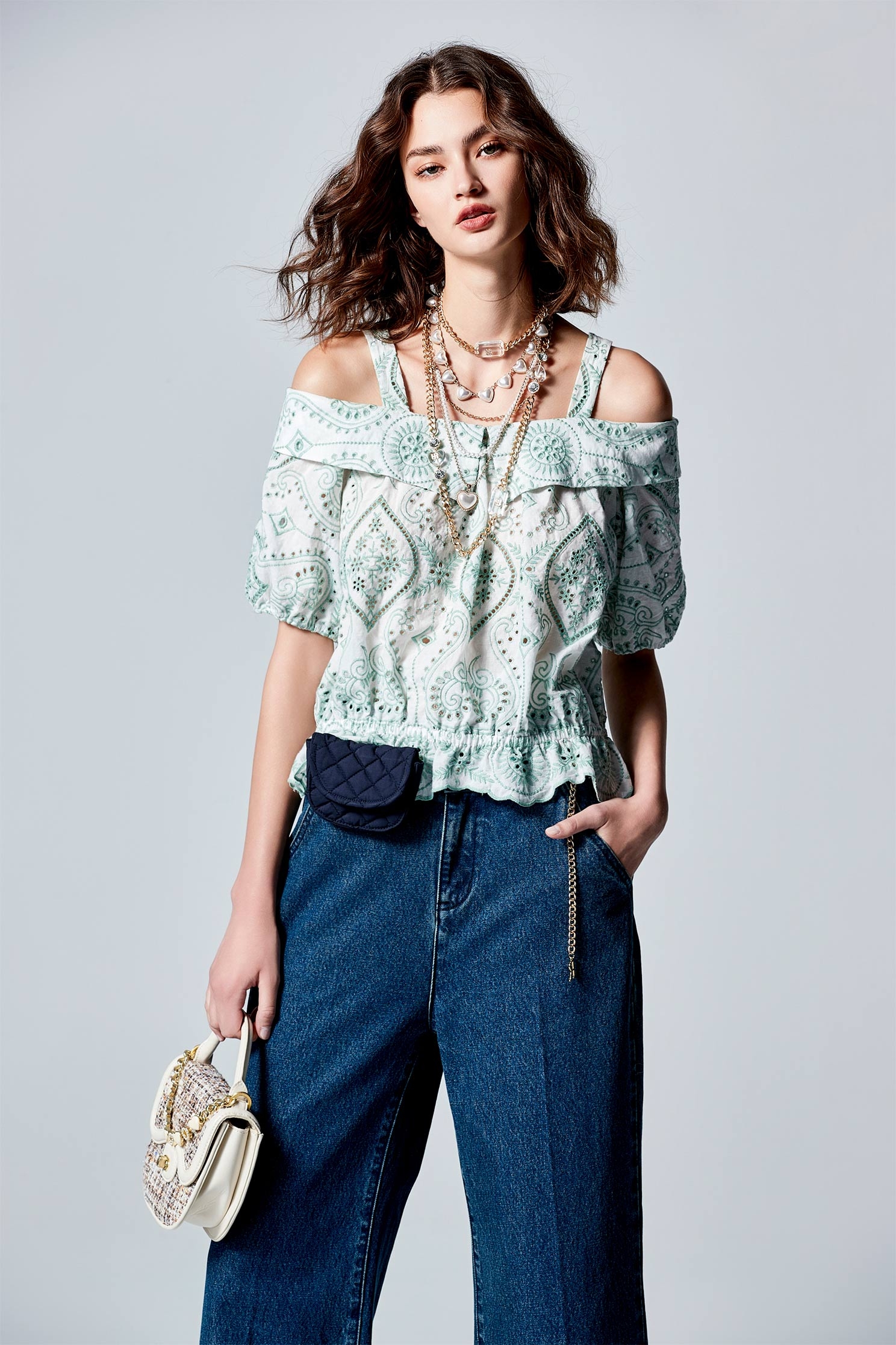 Cold Shoulder Hollow Out Embroidery TopCold Shoulder Hollow Out Embroidery Top,Tops,Embroidered,Season (SS) Look,Embroidered tops