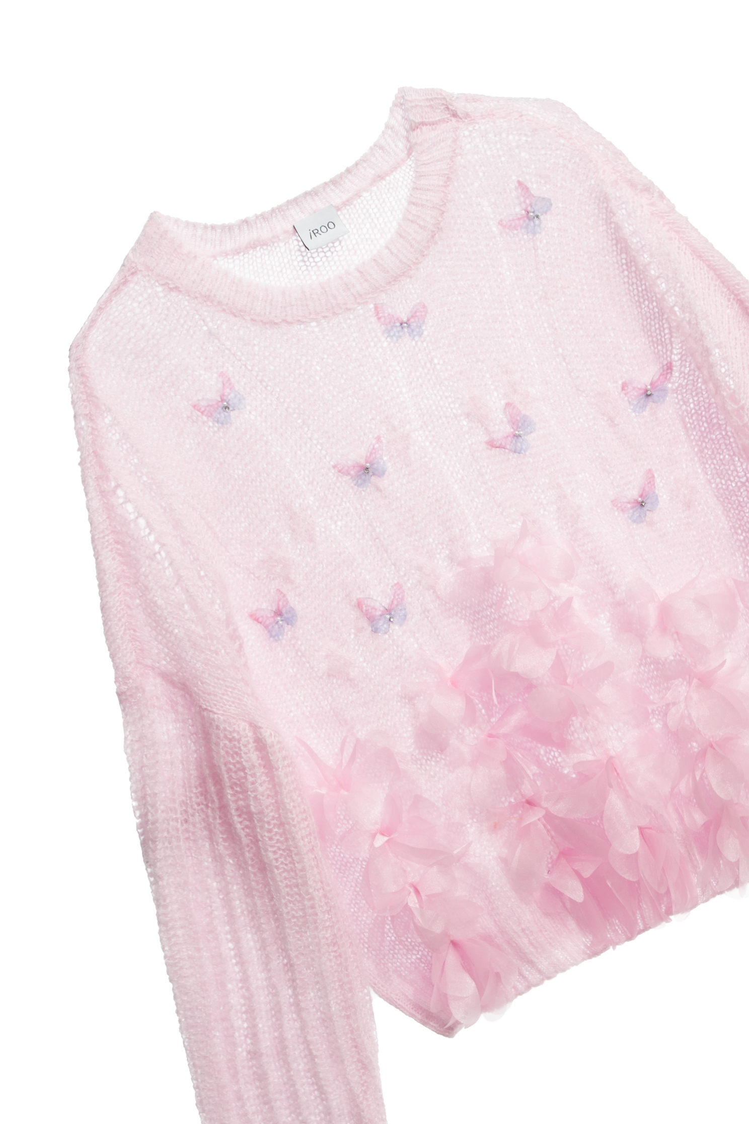 3-D Organza Floral Detail Knit Top3-D Organza Floral Detail Knit Top,Tops,Under shirts,Season (SS) Look,Knitted,Knitted tops,Knitted tops