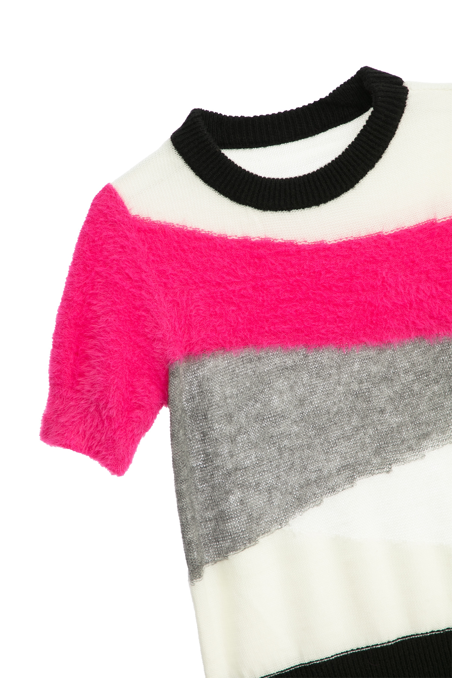 Colour Block Short Sleeve Knit TopColour Block Short Sleeve Knit Top,Tops,Season (SS) Look,Knitted,Knitted tops