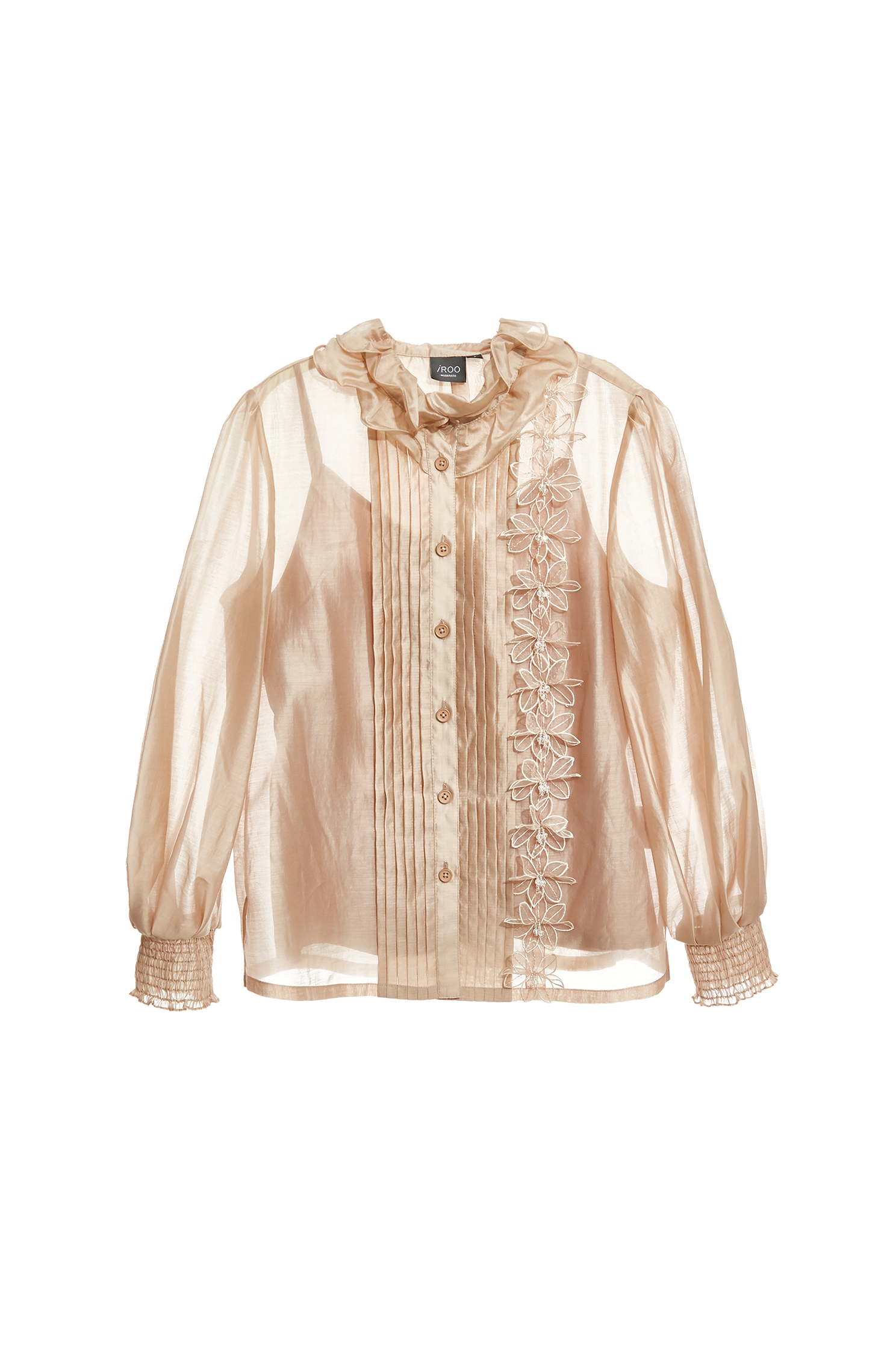 Ruffle Collar Blouse With Floral Lace DetailRuffle Collar Blouse With Floral Lace Detail,Tops,Season (AW) Look,Lace,Blouses