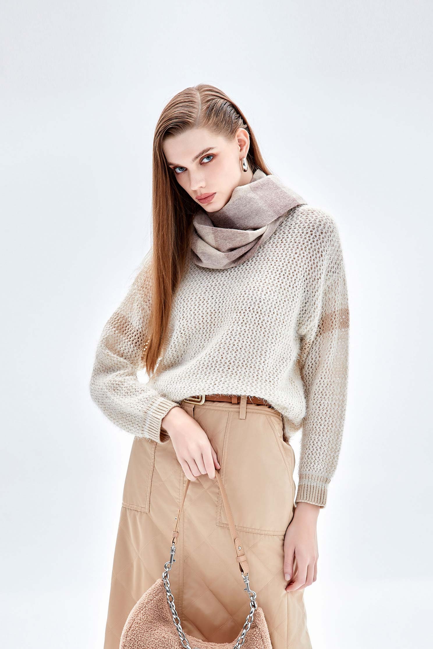 Basic Hollow Knit Long Sleeve TopBasic Hollow Knit Long Sleeve Top,Tops,Season (AW) Look,Knitted,Knitted tops,Knitted tops