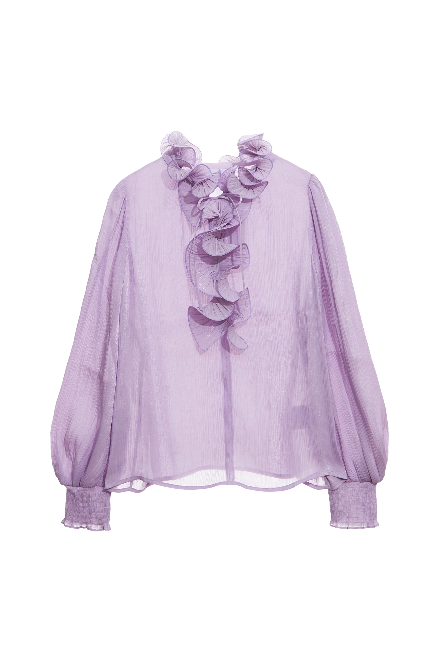 Ruffle Collar Chiffon Purple TopRuffle Collar Chiffon Purple Top,Tops,bestselling,Season (AW) Look